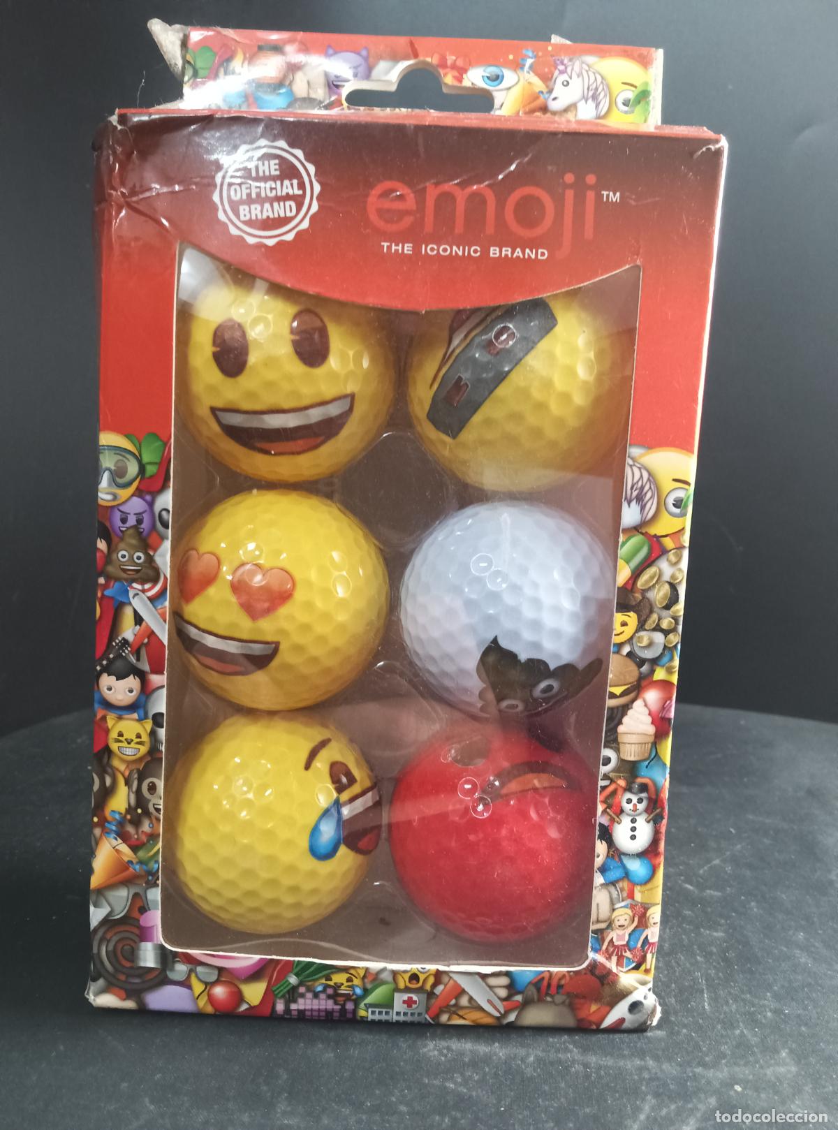 Sammelleidenschaft Sport: PELOTAS DE GOLF, 6 EMOJI GOLF BALLS, OFFICIAL BRNAD. SIN USO EN CAJA,