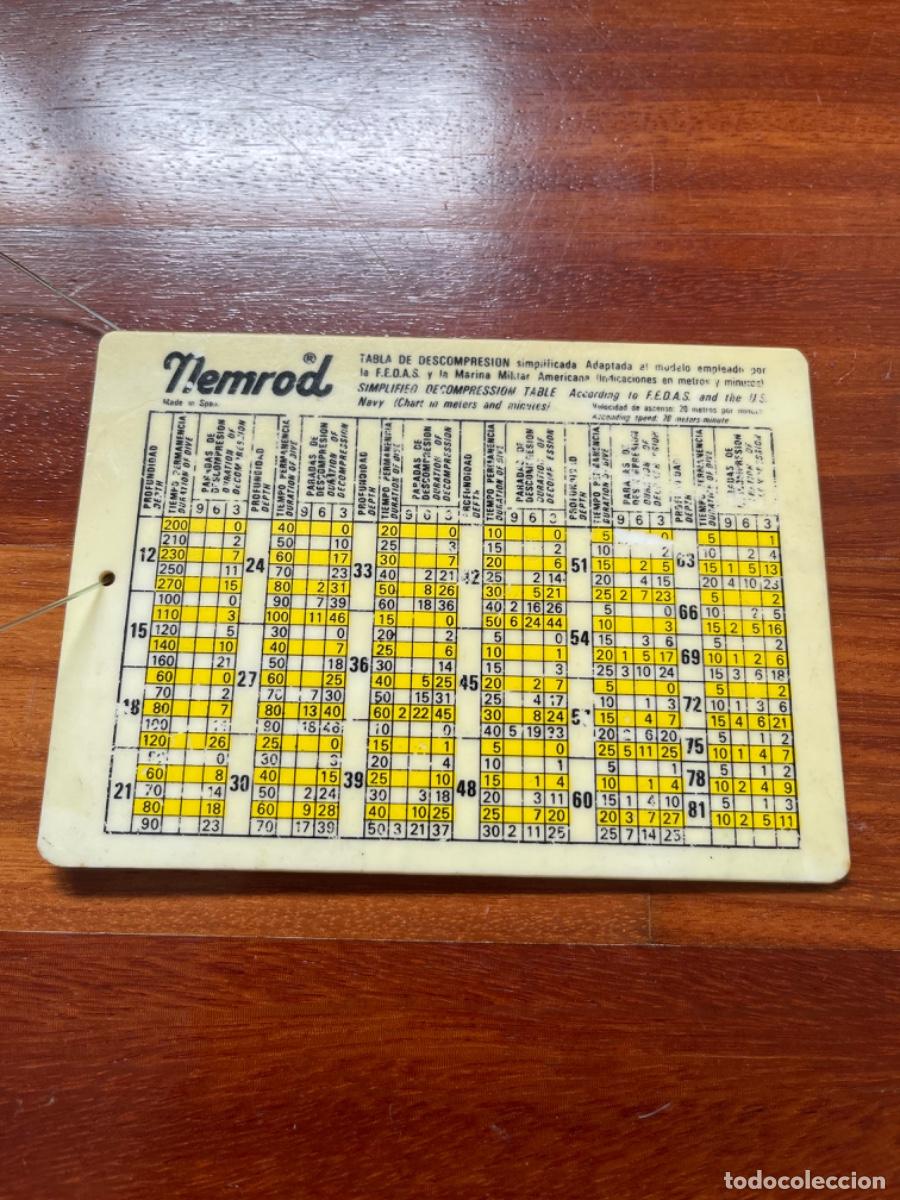 Coleccionismo deportivo: NEMROD tabla de descompresi&oacute;n ORIGINAL - Foto 1