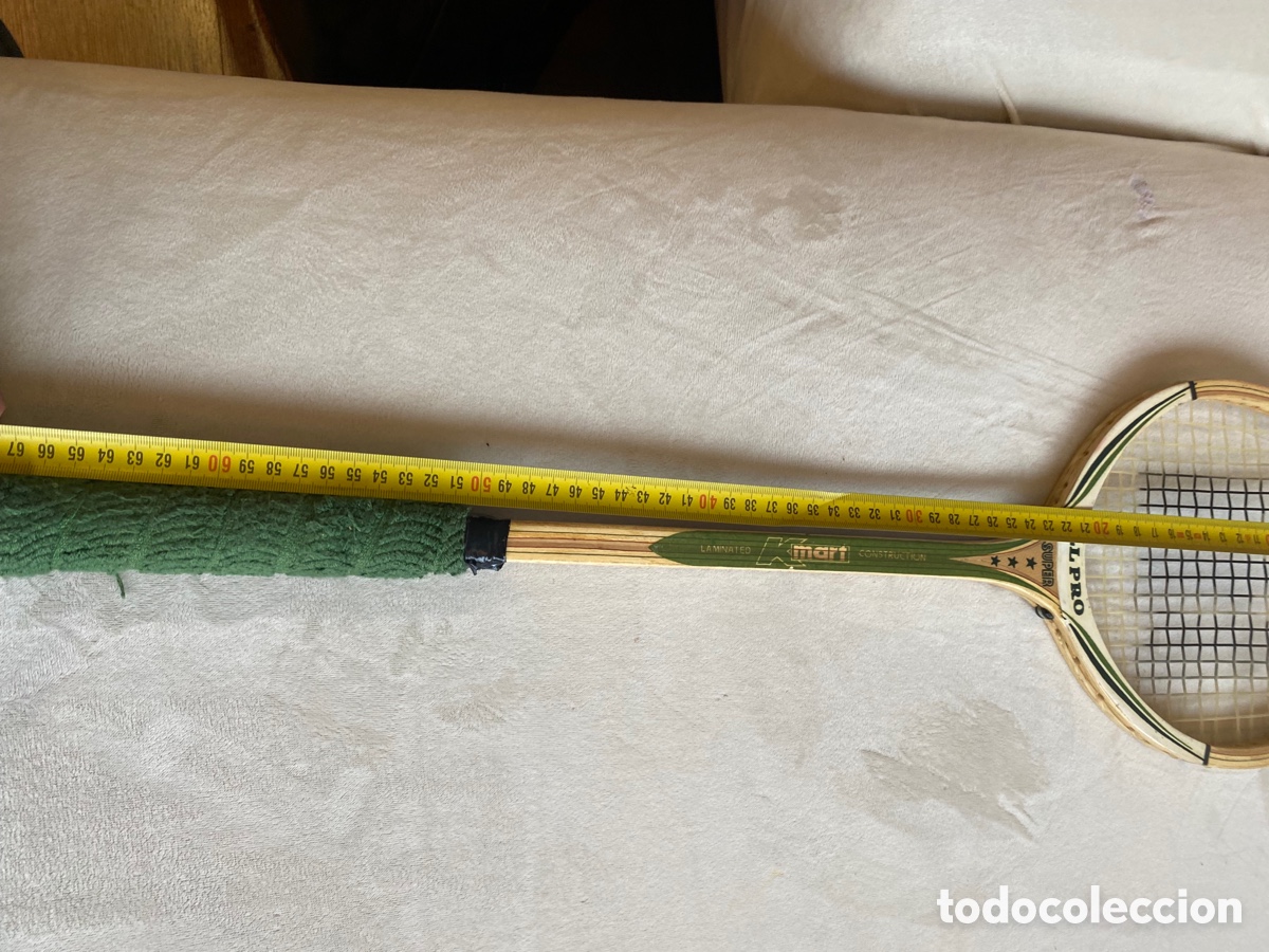 Coleccionismo deportivo: Raqueta de tenis de madera Allpro - Foto 7