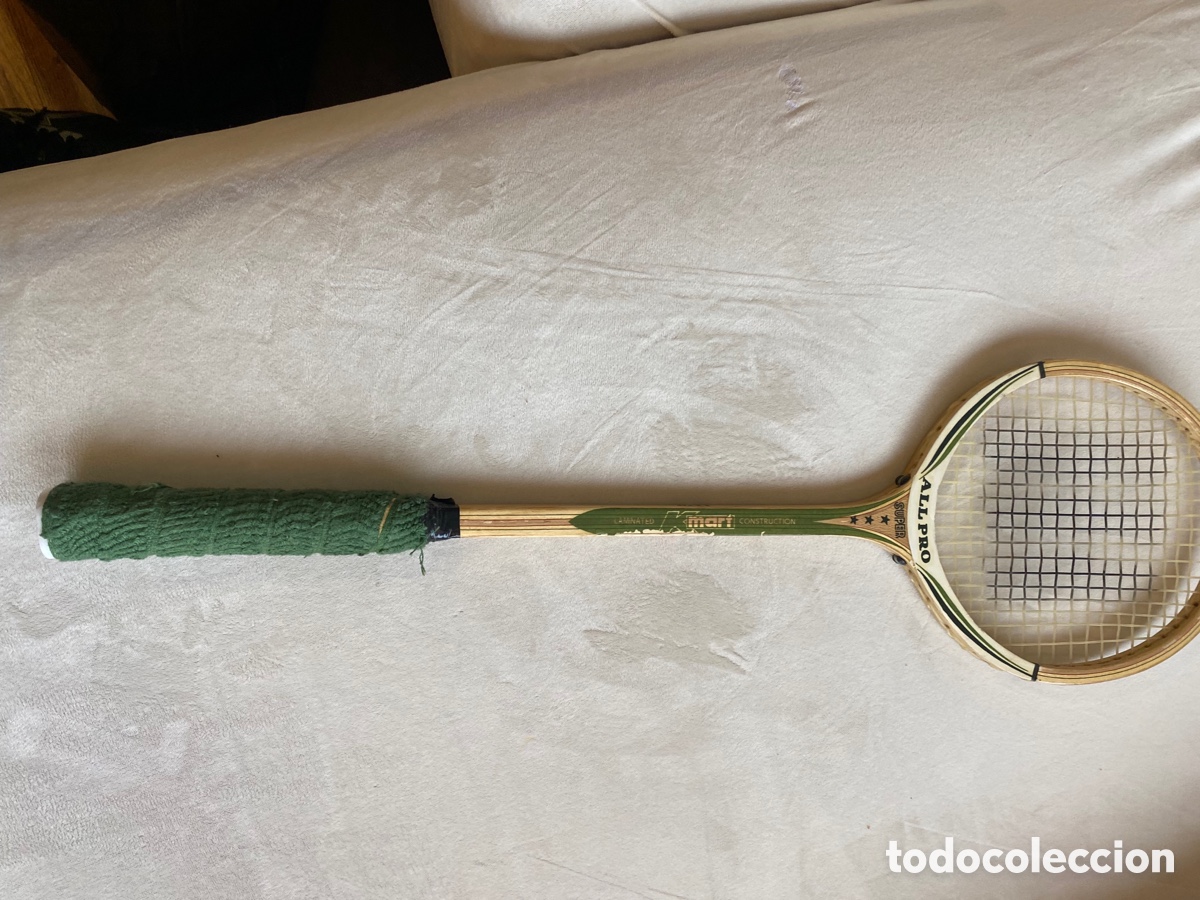 Coleccionismo deportivo: Raqueta de tenis de madera Allpro - Foto 1