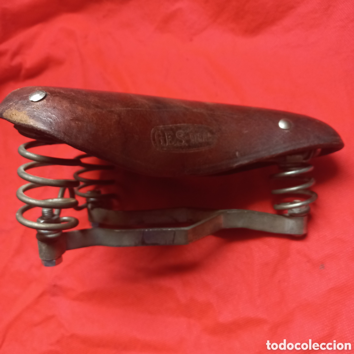 Coleccionismo deportivo: ANTIGUO SILLIN DE BICICLETA GES EIBAR - Foto 3