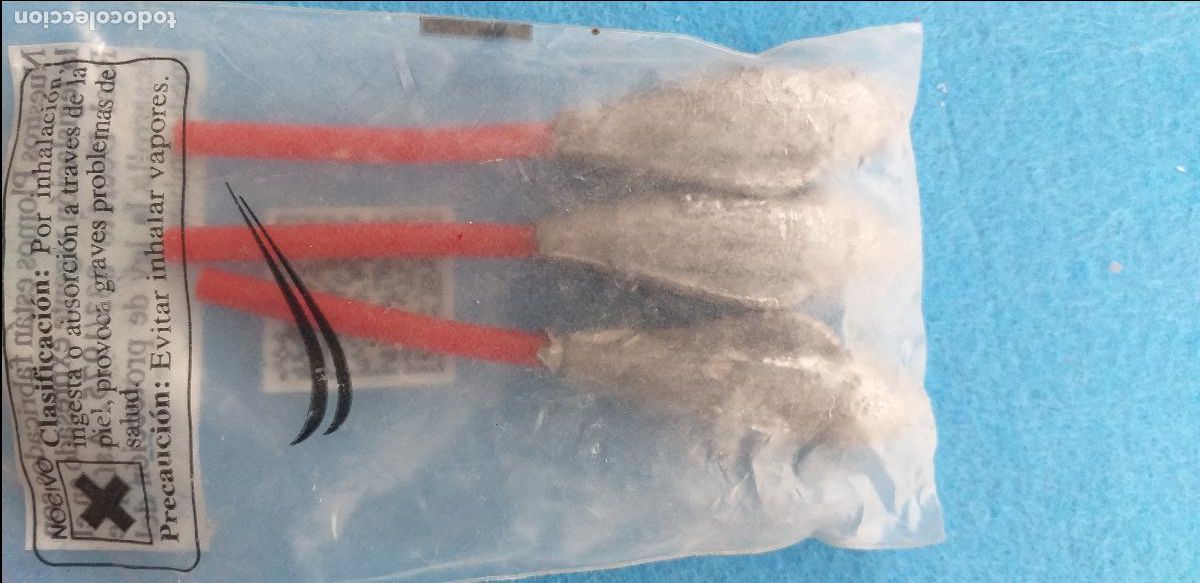 Coleccionismo deportivo: 3 plomos de pesca. En su embalaje - Foto 4