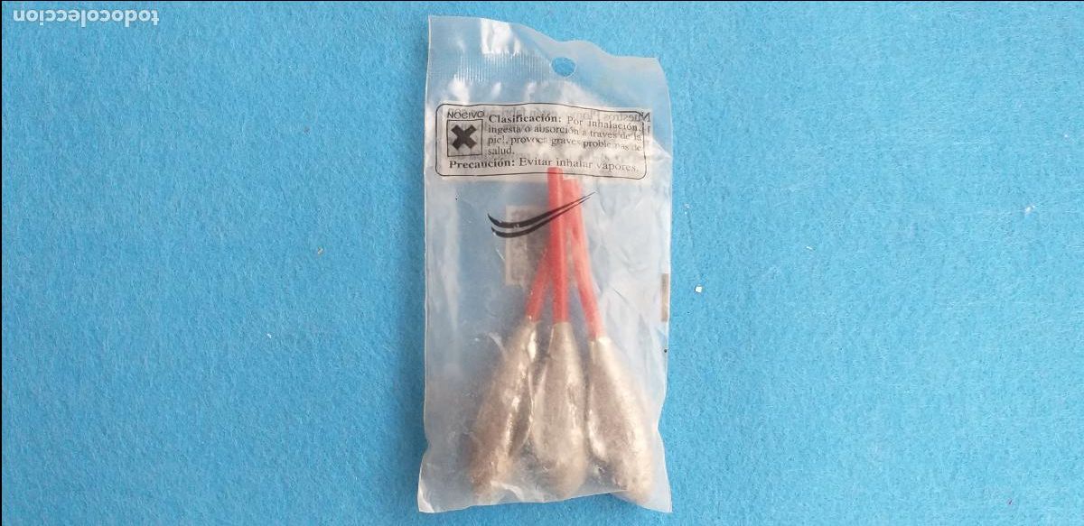 Collezionismo sportivo: 3 plomos de pesca. En su embalaje