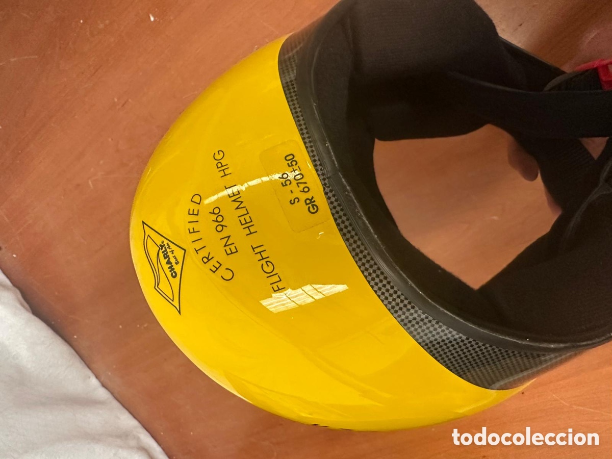 Coleccionismo deportivo: Casco de parapente amarillo - Foto 3