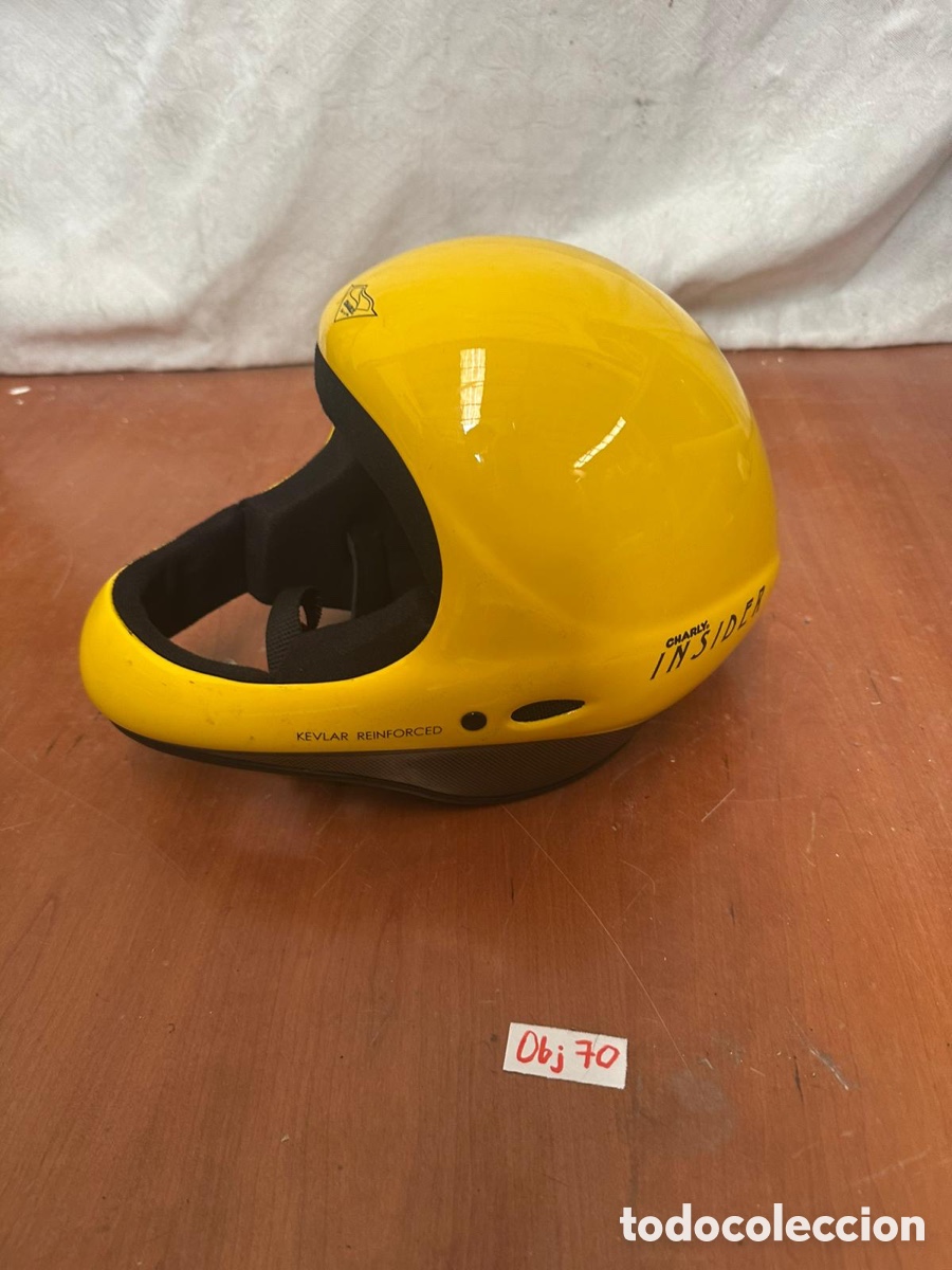 Coleccionismo deportivo: Casco de parapente amarillo - Foto 1