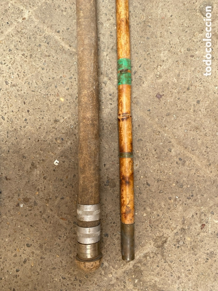 Coleccionismo deportivo: Ca&ntilde;a de pescar bamb&uacute; . Lote 2 ca&ntilde;as. - Foto 7