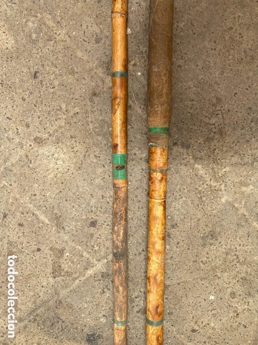 Coleccionismo deportivo: Ca&ntilde;a de pescar bamb&uacute; . Lote 2 ca&ntilde;as. - Foto 9