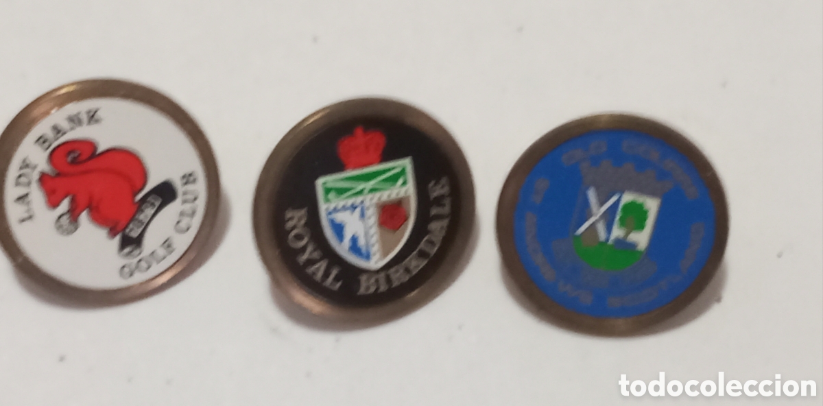 Coleccionismo deportivo: 5 marcadores de bolas de golf de lat&oacute;n 3/4&rdquo; - Foto 2