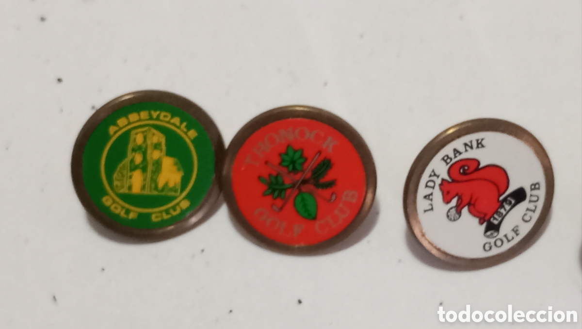 Coleccionismo deportivo: 5 marcadores de bolas de golf de lat&oacute;n 3/4&rdquo; - Foto 4