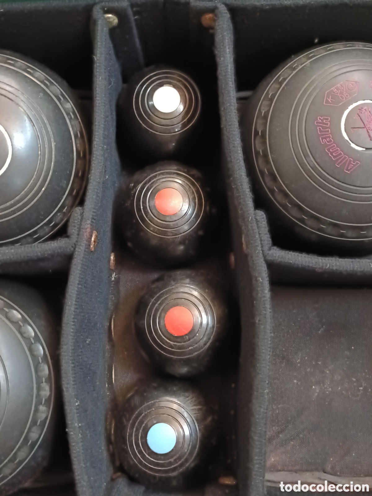 Coleccionismo deportivo: Conjunto de 8 Bolas inglesas con su bolsa original. - Foto 7