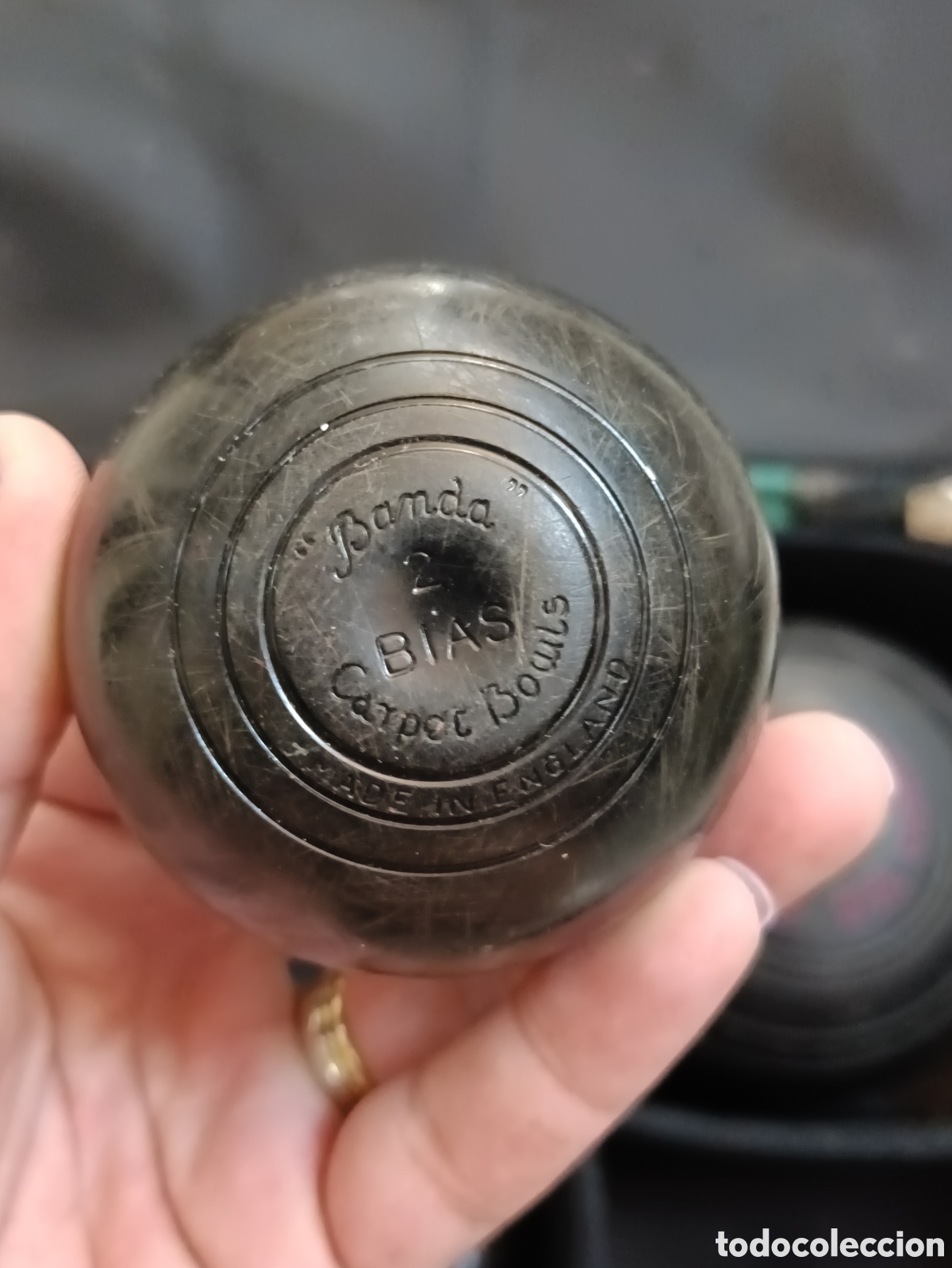 Coleccionismo deportivo: Conjunto de 8 Bolas inglesas con su bolsa original. - Foto 8