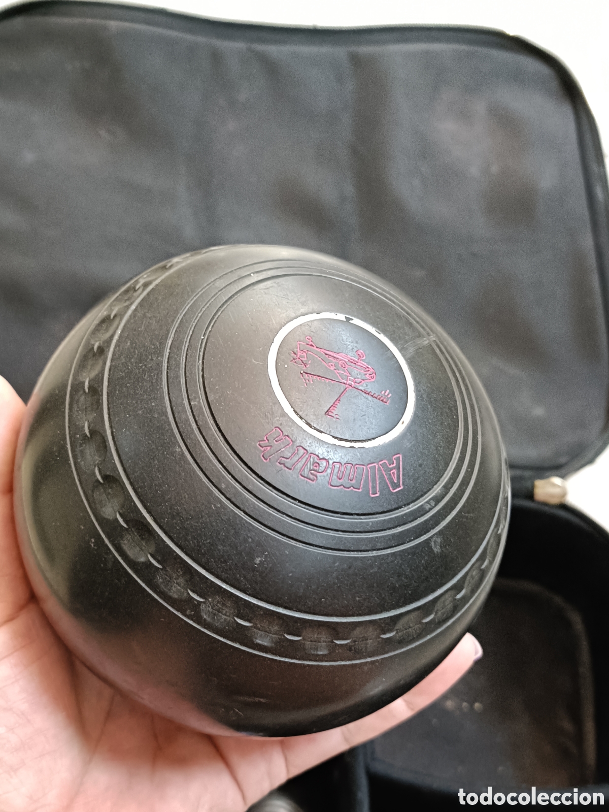 Coleccionismo deportivo: Conjunto de 8 Bolas inglesas con su bolsa original. - Foto 11