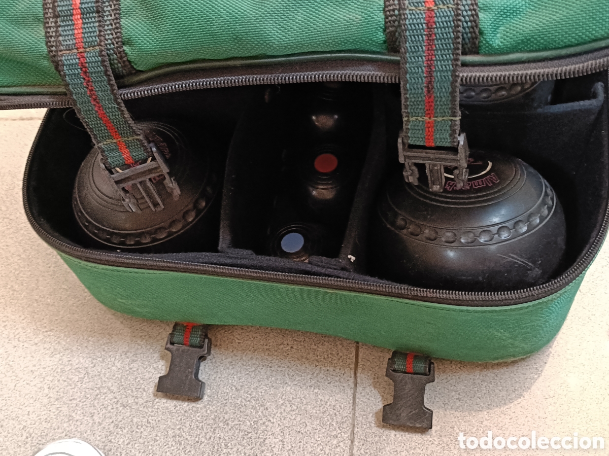 Coleccionismo deportivo: Conjunto de 8 Bolas inglesas con su bolsa original. - Foto 15