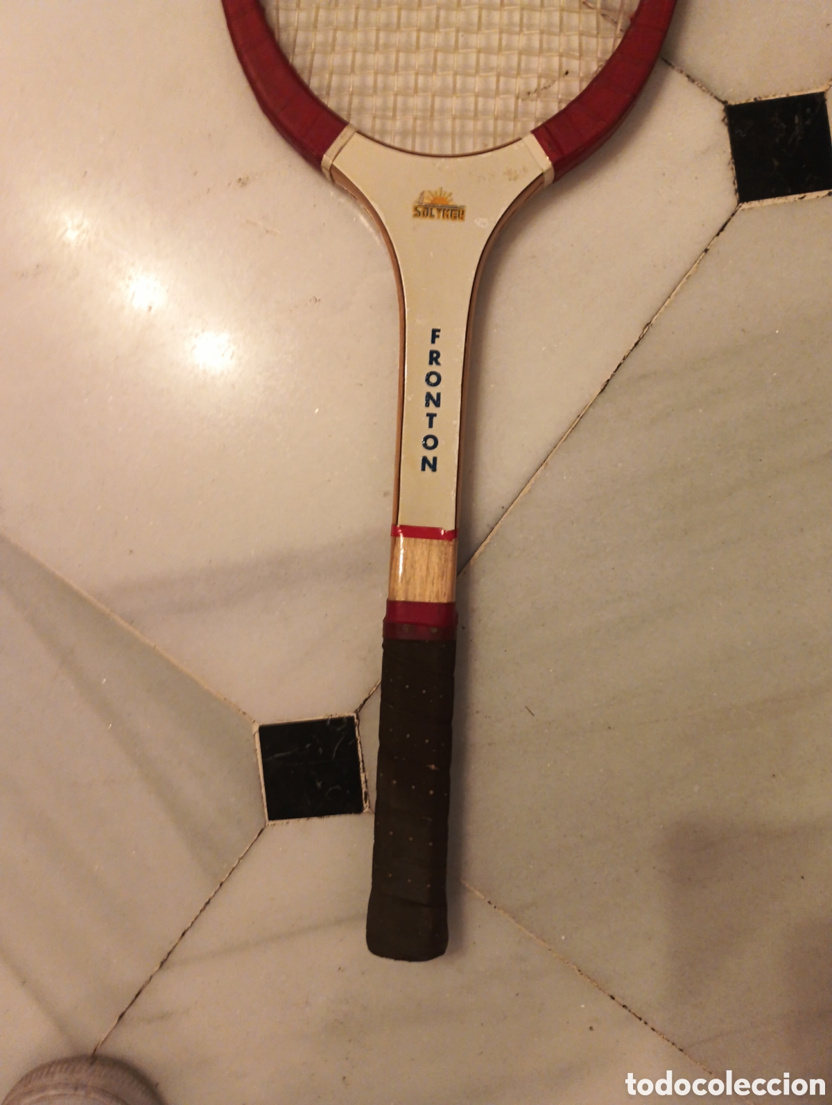 Coleccionismo deportivo: Raqueta de tenis FRONTON madera - Foto 3