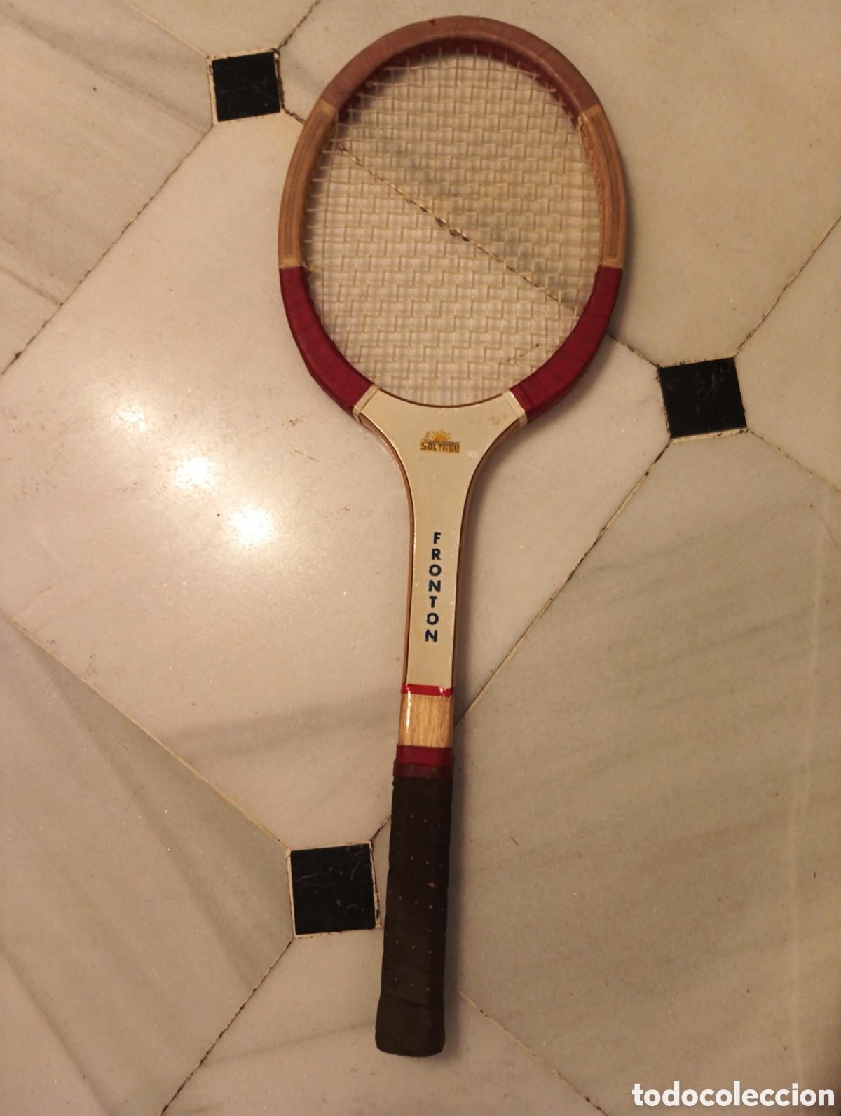 Coleccionismo deportivo: Raqueta de tenis FRONTON madera - Foto 1