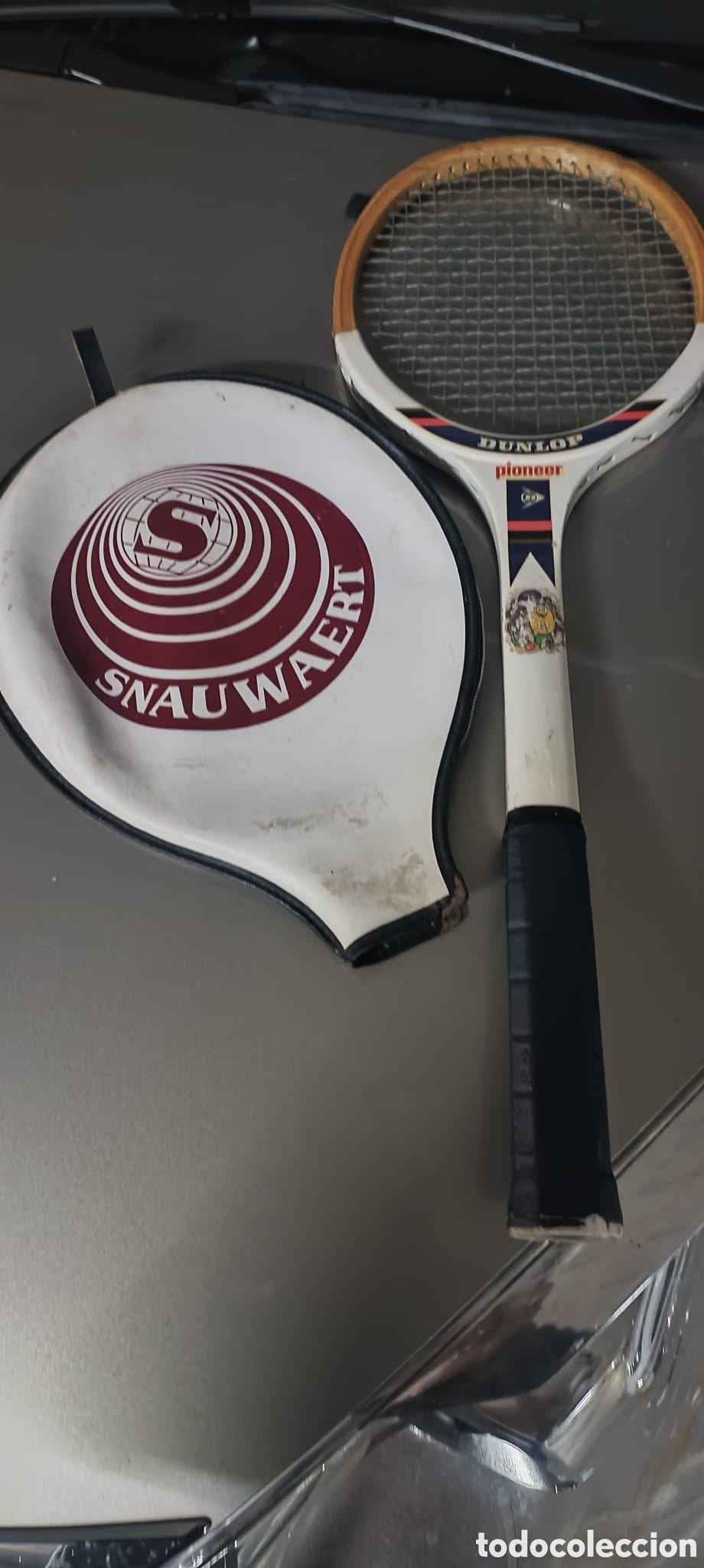 Sammelleidenschaft Sport: Raqueta madera dunlop pioneer y funda
