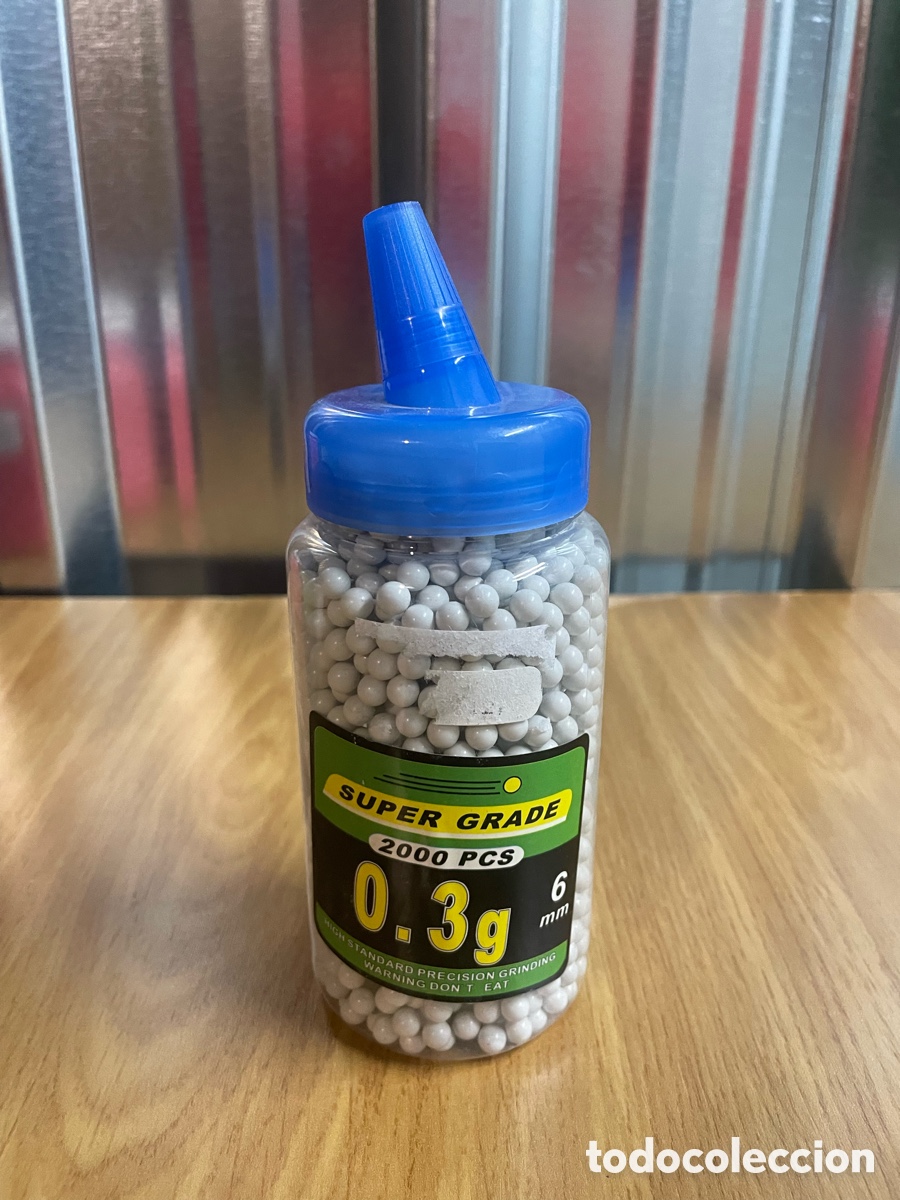 Coleccionismo deportivo: Bote de bolas BB de alta precisi&oacute;n (Super Grade) para airsoft. - Foto 1