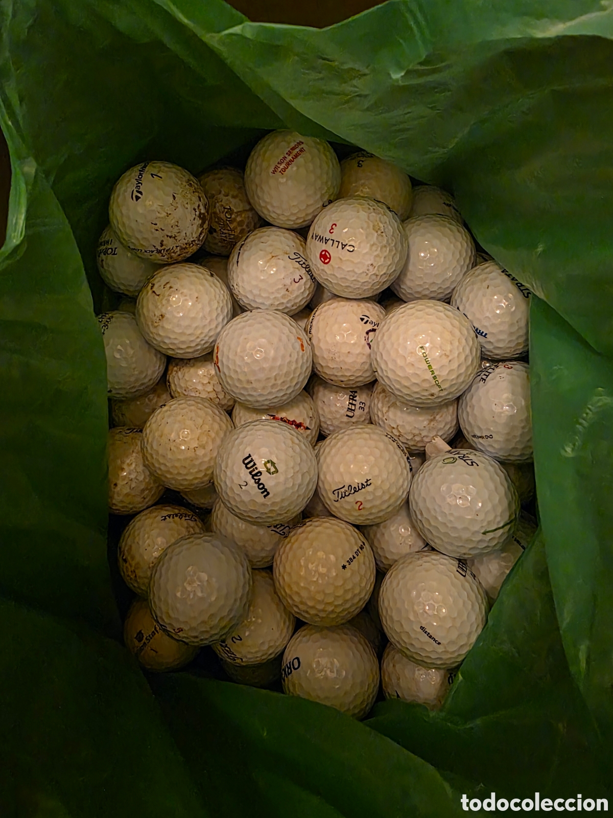 Coleccionismo deportivo: Bolsa llena de pelotas de golf - Foto 1