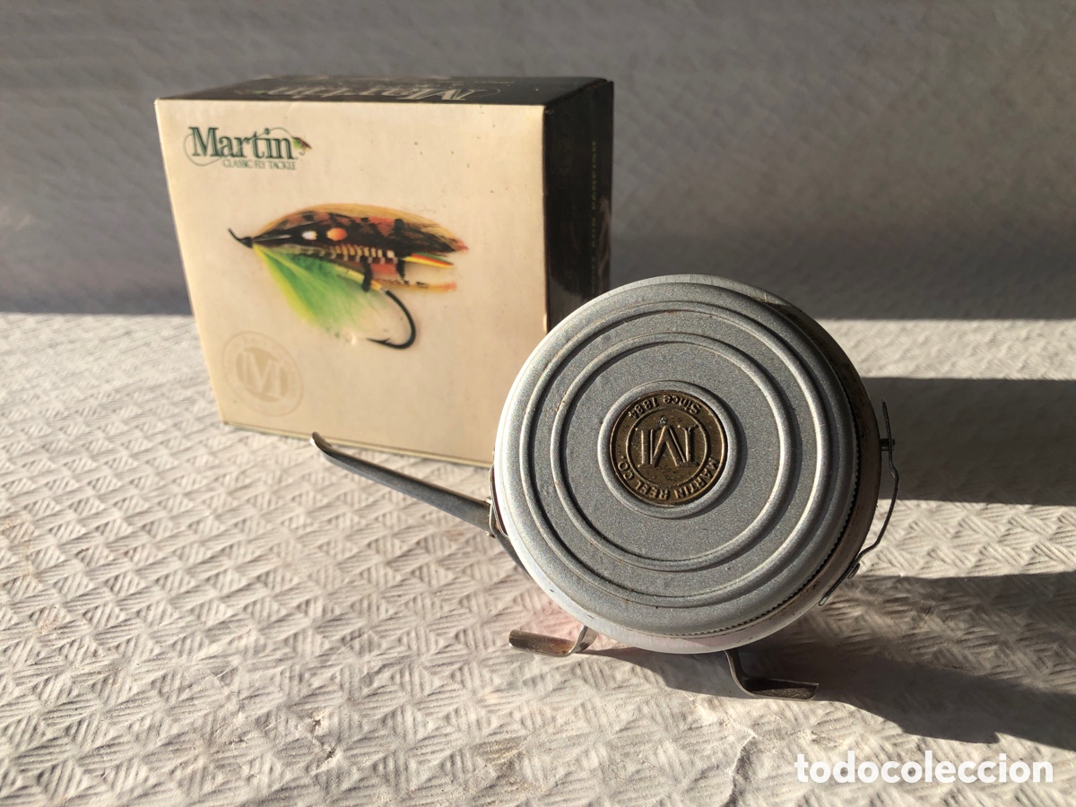 Coleccionismo deportivo: Antiguo carrete pesca mosca autom&aacute;tico MARTIN jamas usado