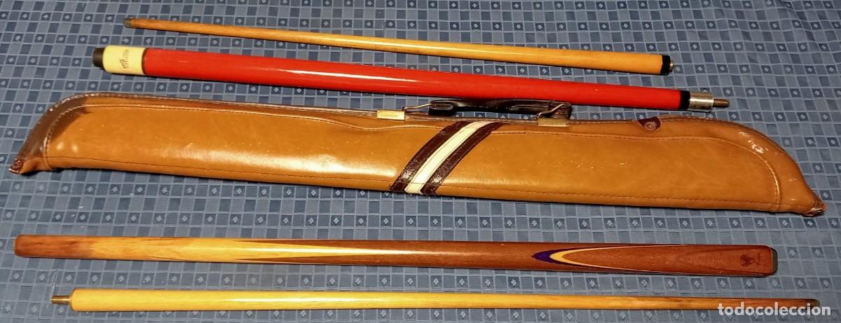 Coleccionismo deportivo: TACOS DE BILLAR - MADERA 1,45 Cm. y 1,32 Cm. + FUNDA
