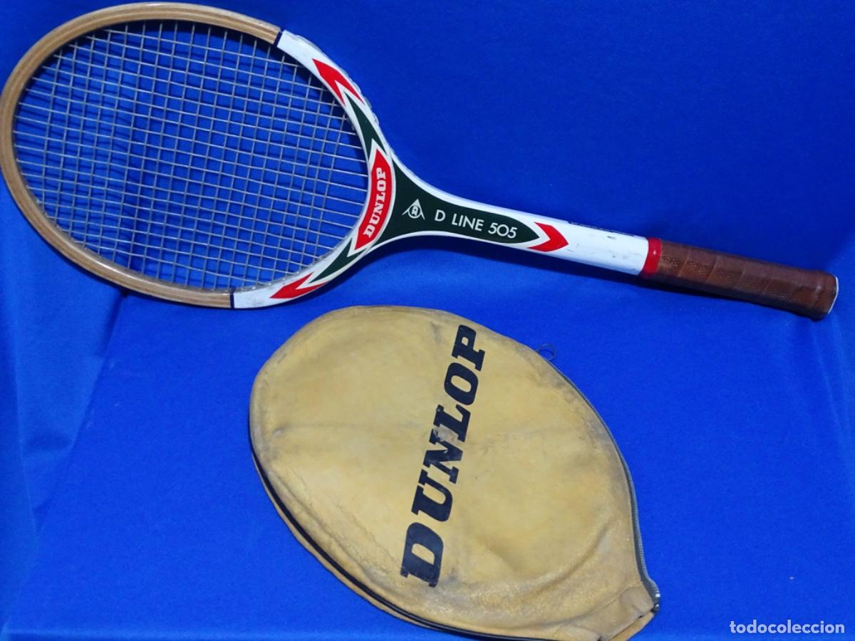 Coleccionismo deportivo: ANTIGUA RAQUETA MADERA DUNLOP D LINE 505 VERDE.