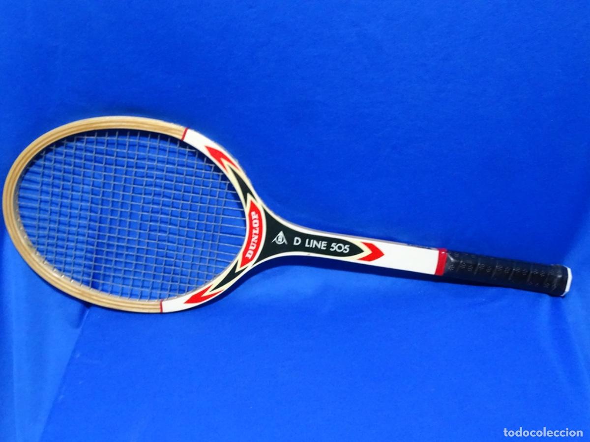 Coleccionismo deportivo: ANTIGUA RAQUETA MADERA DUNLOP D LINE 505 NEGRA. CASI NUEVA.