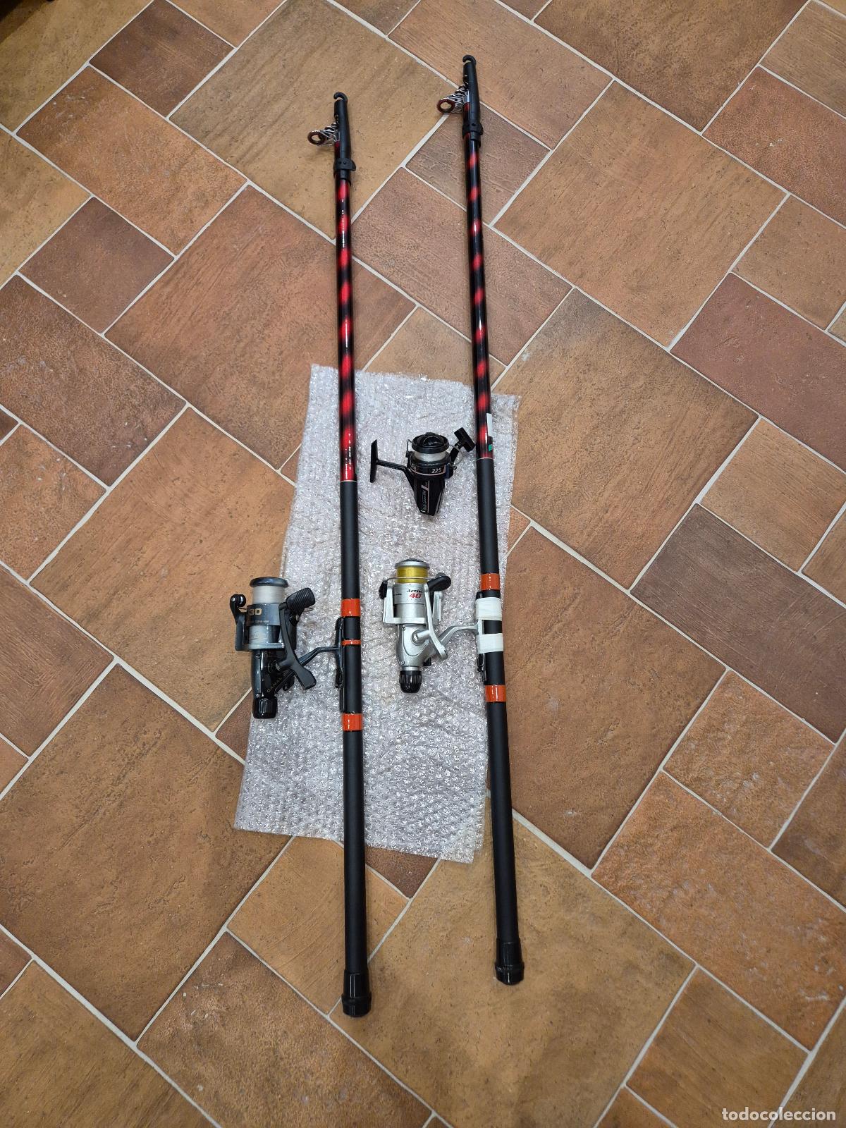 Coleccionismo deportivo: 2 Ca&ntilde;as de pescar + Carretes + Fundas + Anzuelos