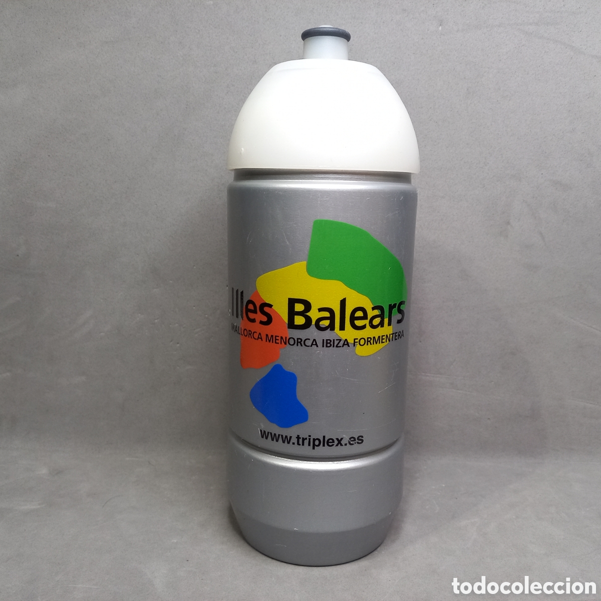 Sports collectibles: Antigua Botella - Bid&oacute;n para bicicleta. Equipo ciclista ILLES BALEARS 2003-10. Fabricado por Triple
