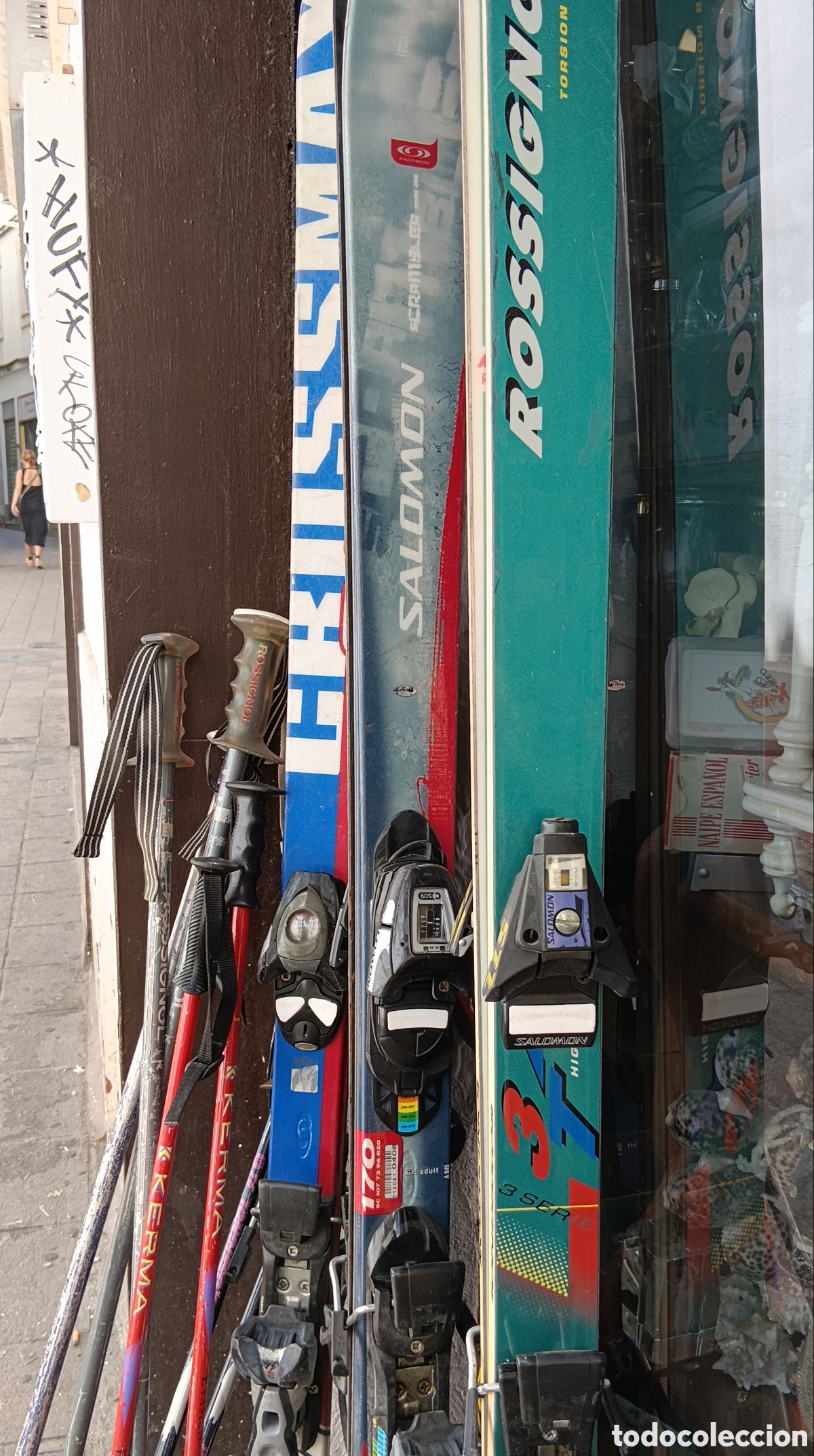 Coleccionismo deportivo: LOTE 3 PARES ESQU&Iacute;ES SKIES SALOMON ROSSIGNOL