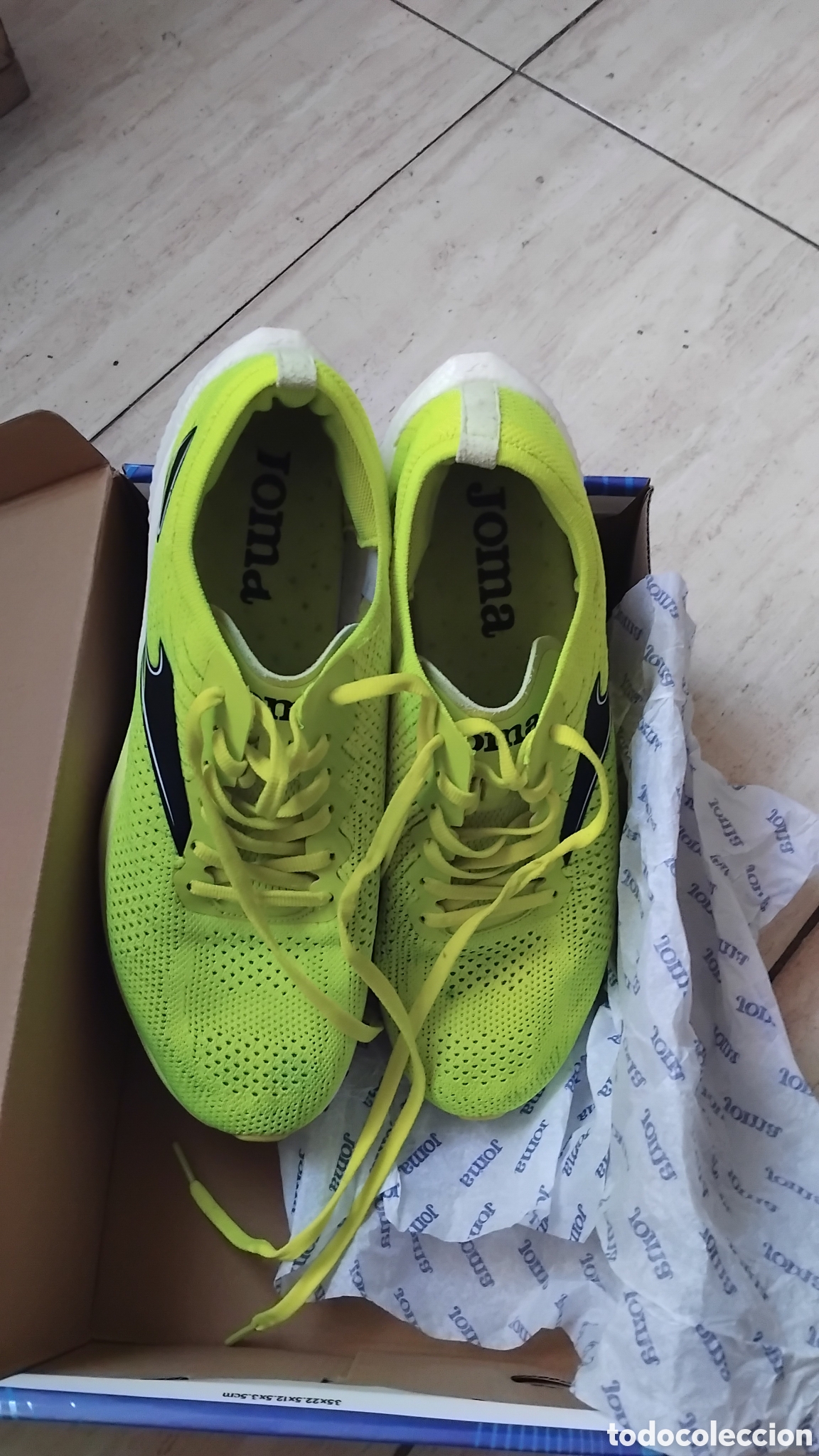 Coleccionismo deportivo: Zapatillas joma carb&oacute;n plateado Verde Blanco