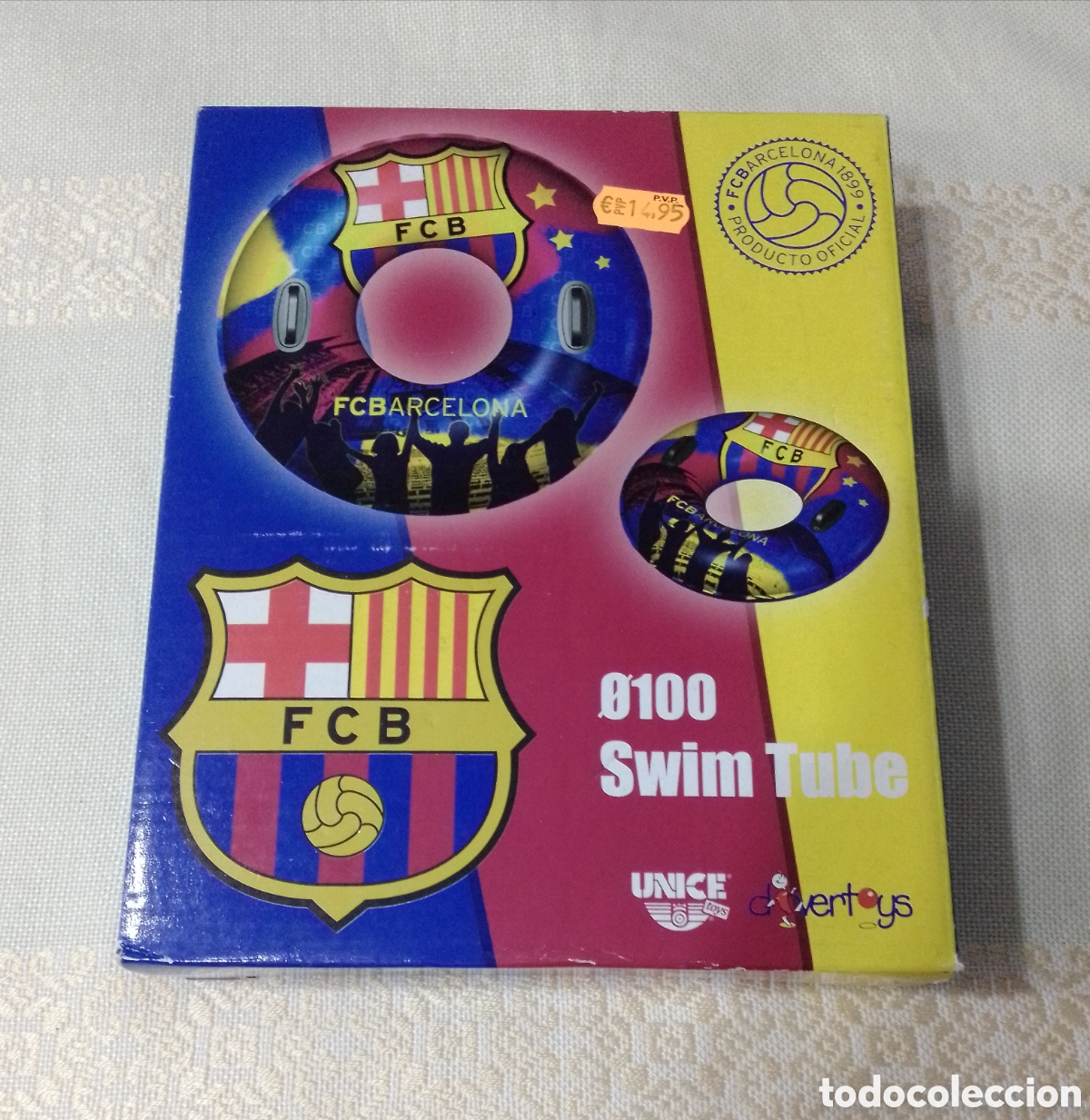 Coleccionismo deportivo: Flotador rueda F&uacute;tbol Club Barcelona