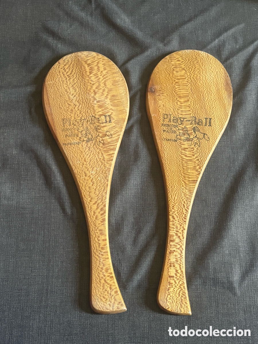 Sports collectibles: Pareja Palas de Madera Vintage &rdquo;Play-Ball&rdquo; - Front&oacute;n Sin Pared - Antiguas