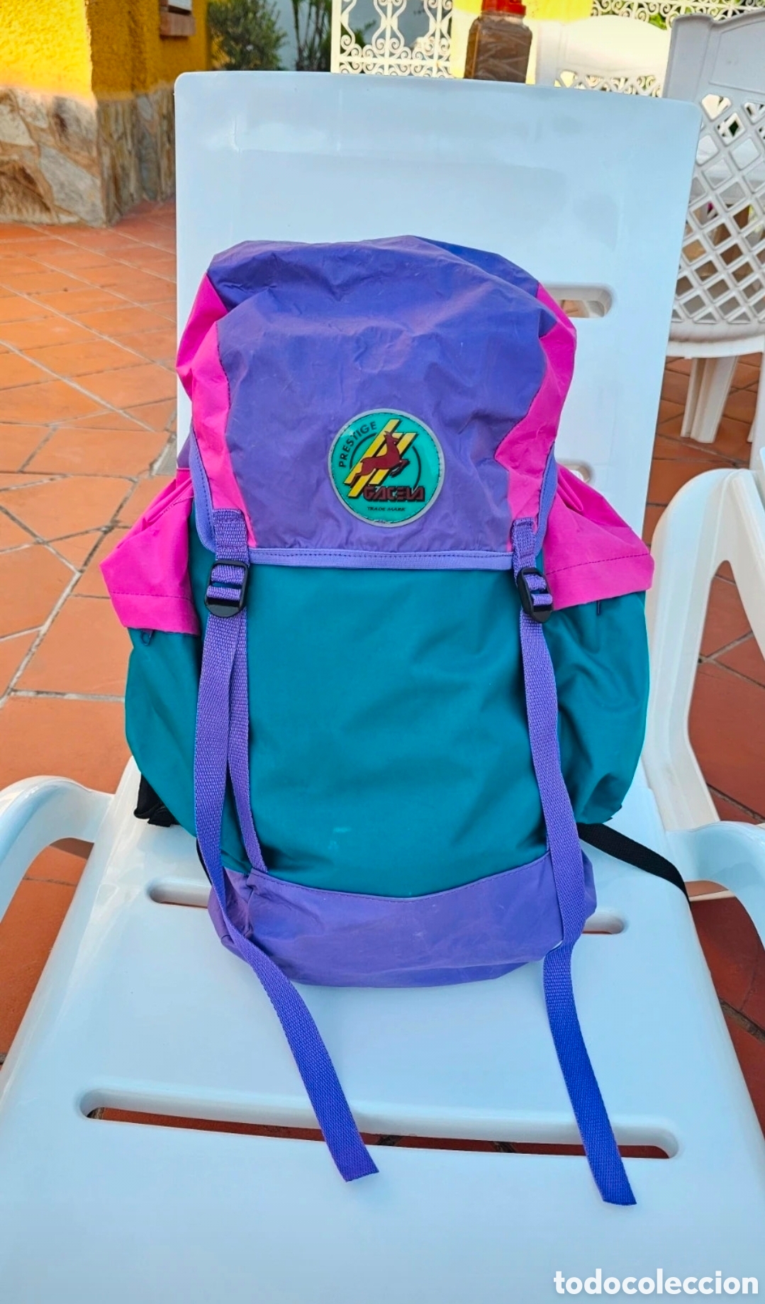 Coleccionismo deportivo: Mochila Vintage Gacela A&ntilde;os 90 + Saco