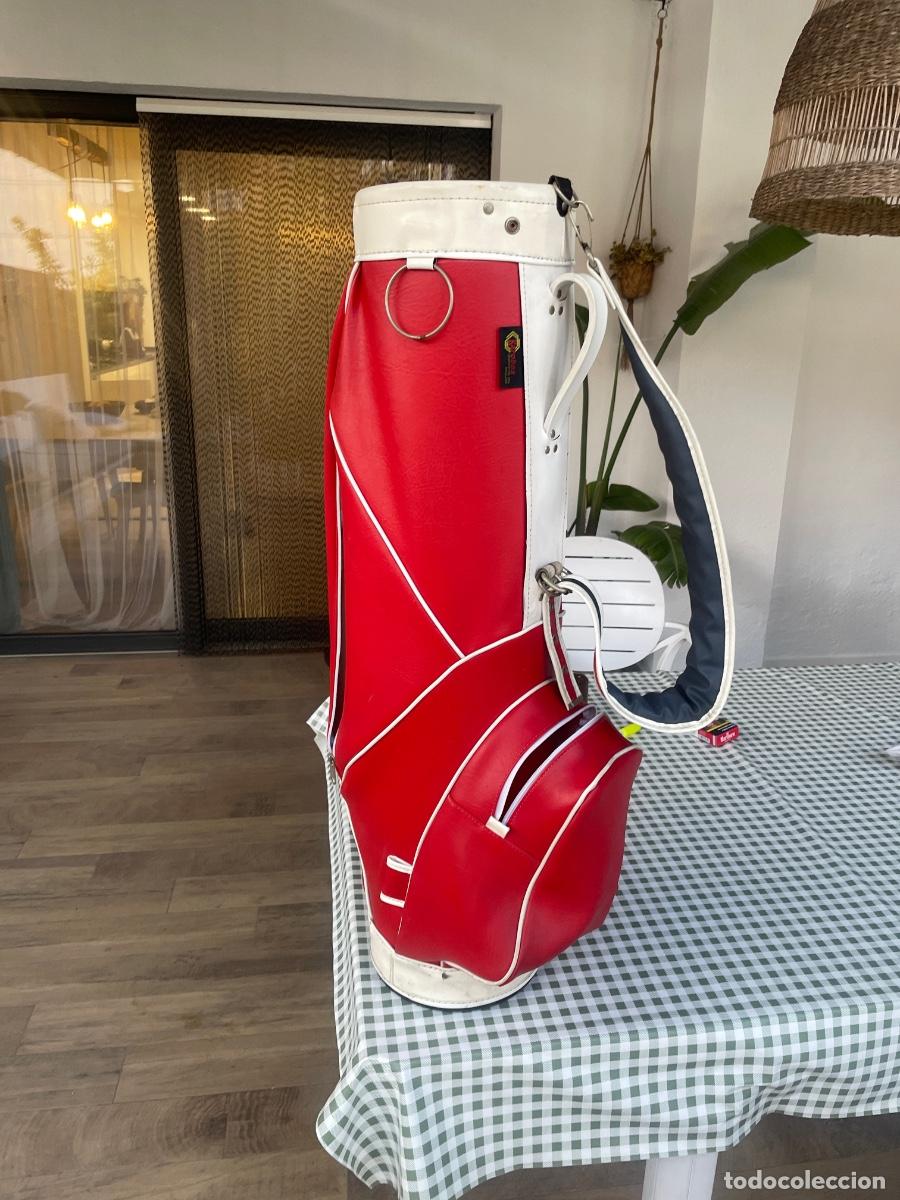 Coleccionismo deportivo: Antigua Bolsa de Golf Vintage Karobes (Leamington Spa, England) - A&ntilde;os 70/80 - Roja y Blanca