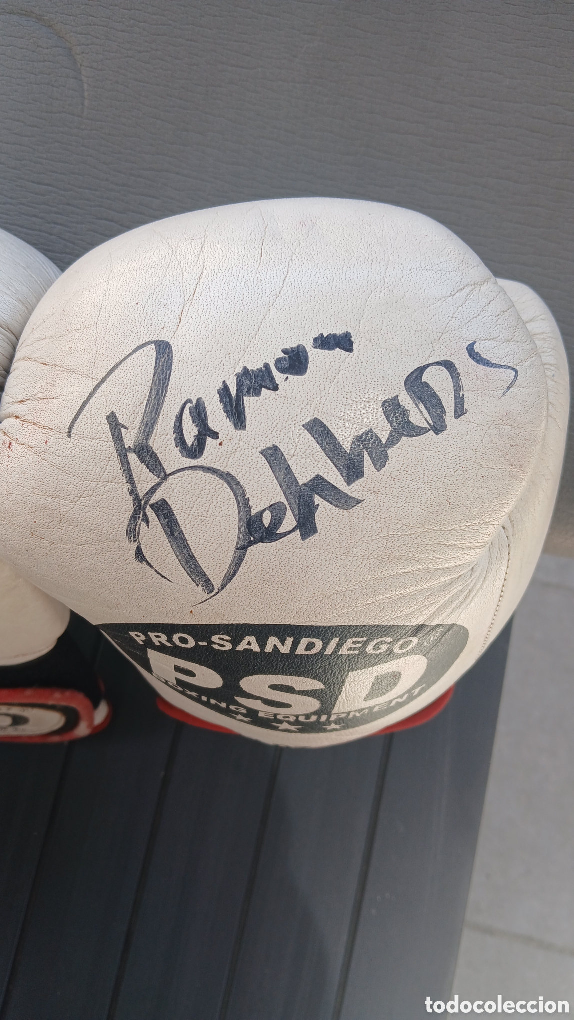Coleccionismo deportivo: Guantes boxeo firmados Ram&oacute;n Dekkers