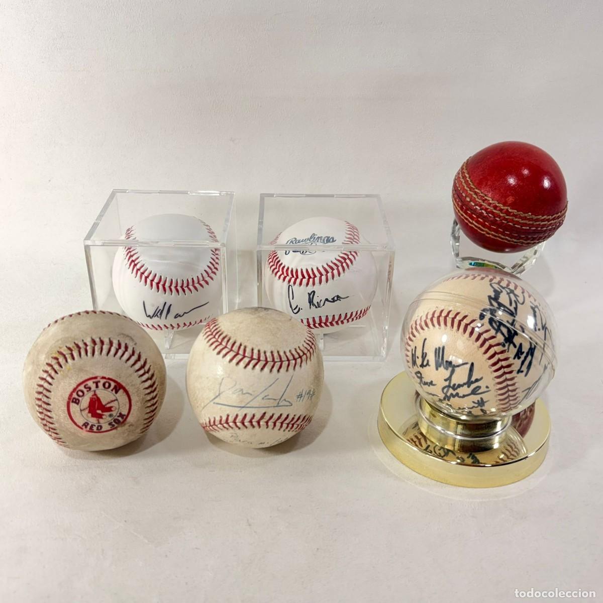 Sports collectibles: LOTE DE 6 PELOTAS DE BEISBOL, ALGUNAS FIRMADAS Y OTRA DE CRIQUET DE PIEL