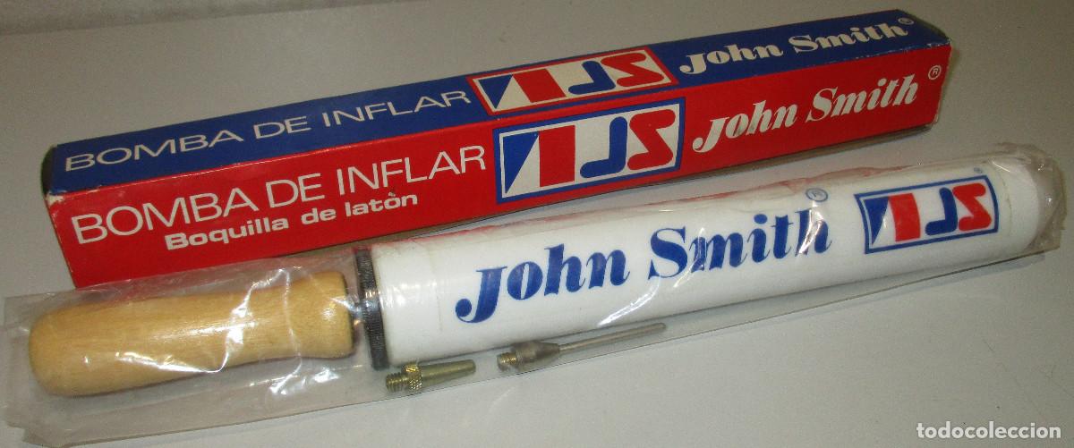 Coleccionismo deportivo: Antigua bomba de inflar, inflador, JOHN SMITH, nueva con su caja