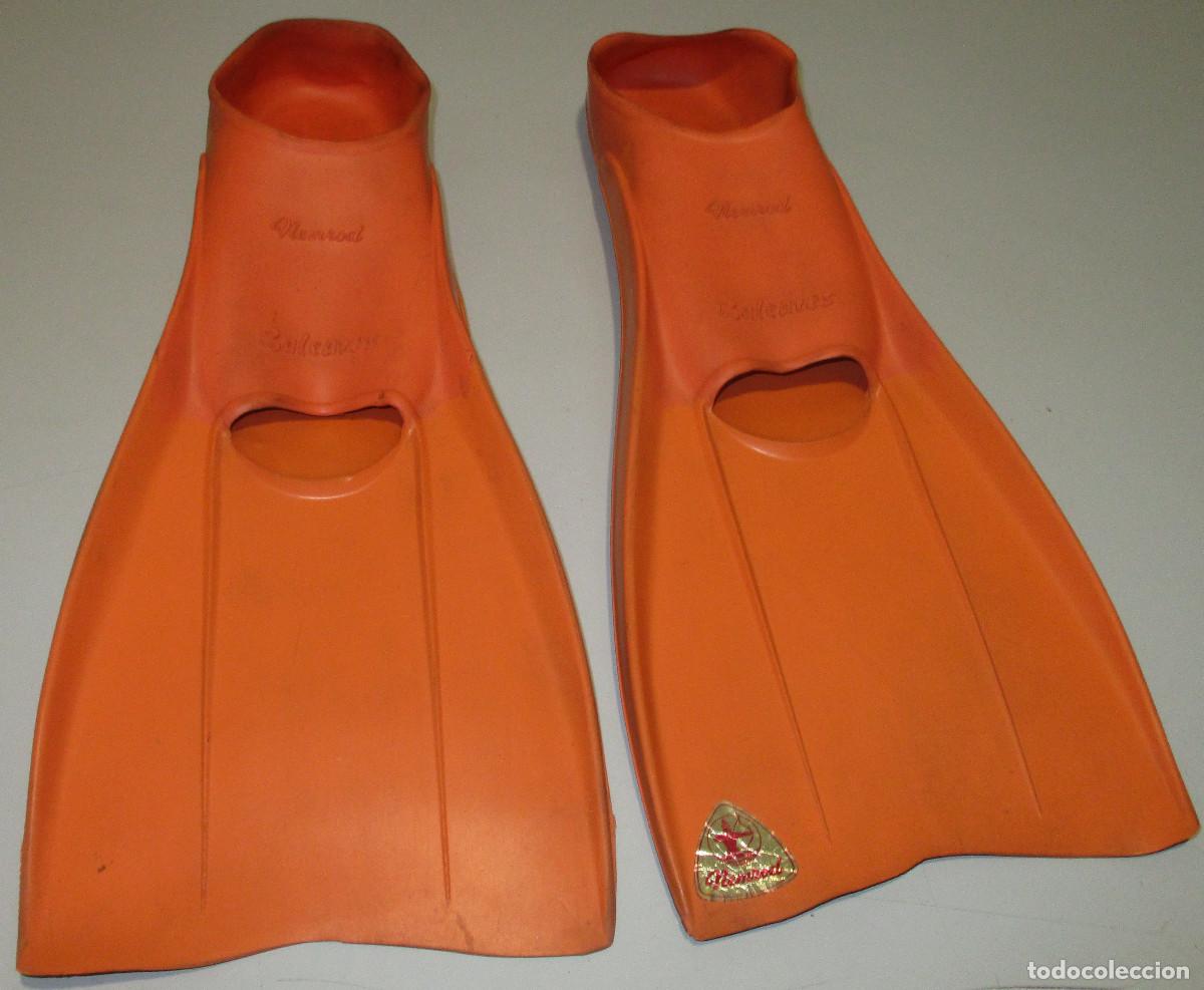 Sports collectibles: Aletas submarinismo buceo antiguas a&ntilde;os 60-70 NEMROD mod. BALEARES MADE IN SPAIN talla 32-34