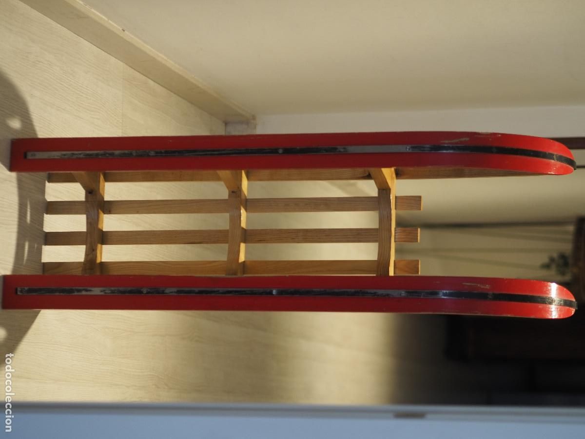 Coleccionismo deportivo: Trineo retro a&ntilde;os 50 - Madera y metal - Vintage