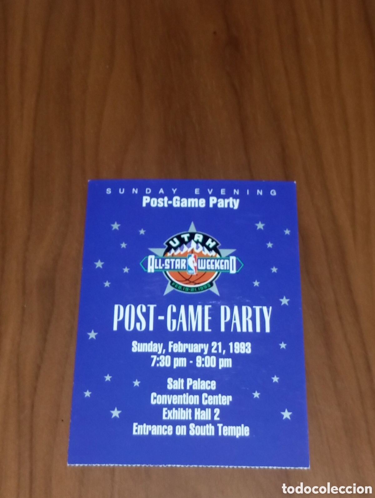 Coleccionismo deportivo: ENTRADA NBA ALL STAR 1993 UTAH POST-GAME PARTY