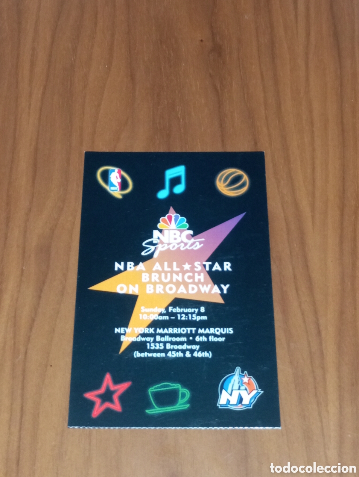 Coleccionismo deportivo: ENTRADA NBA ALL STAR 1998 NEW YORK BRUNCH ON BROADWAY