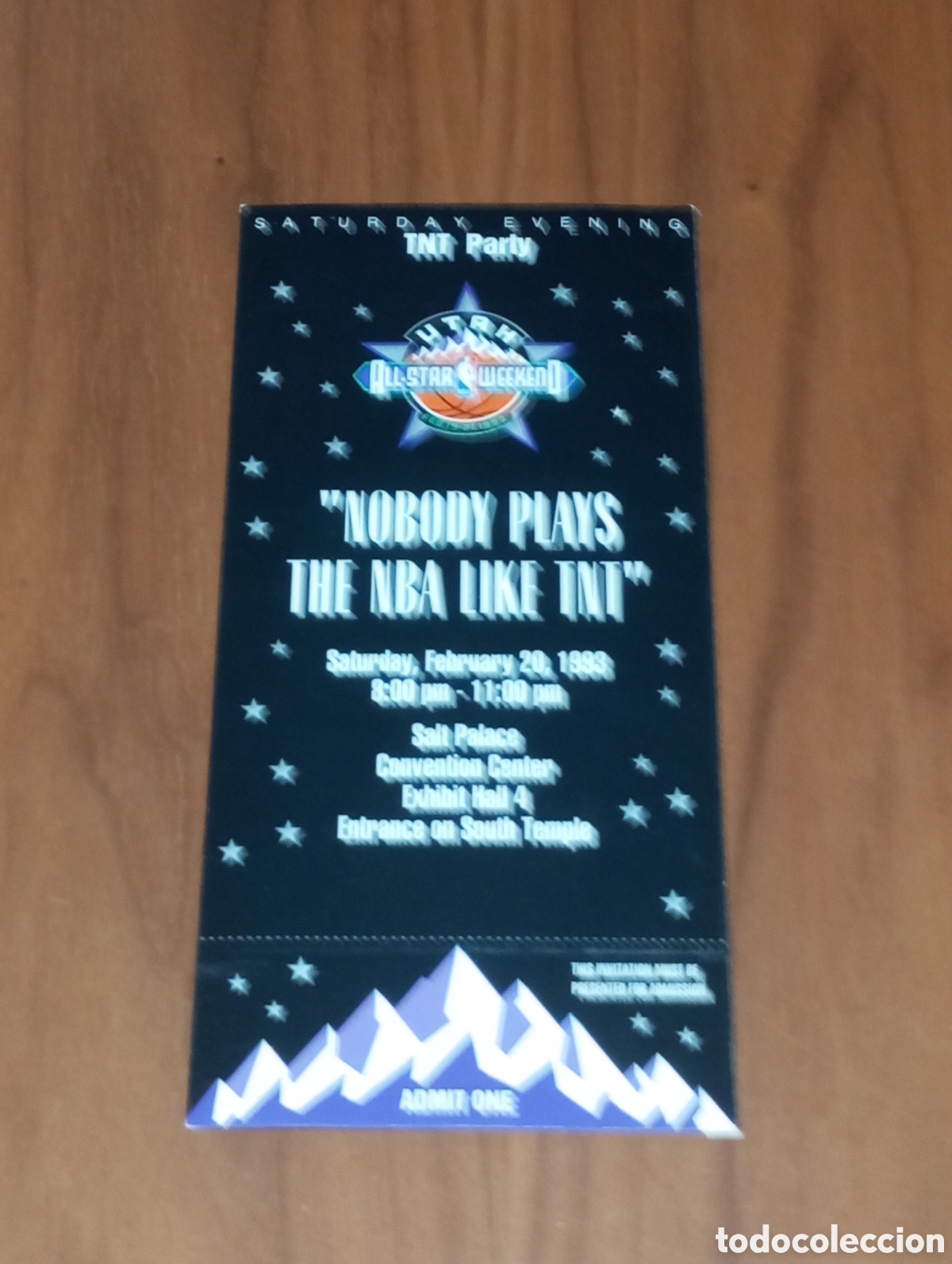 Coleccionismo deportivo: ENTRADA ENTERA NBA ALL STAR 1993 UTAH TNT PARTY