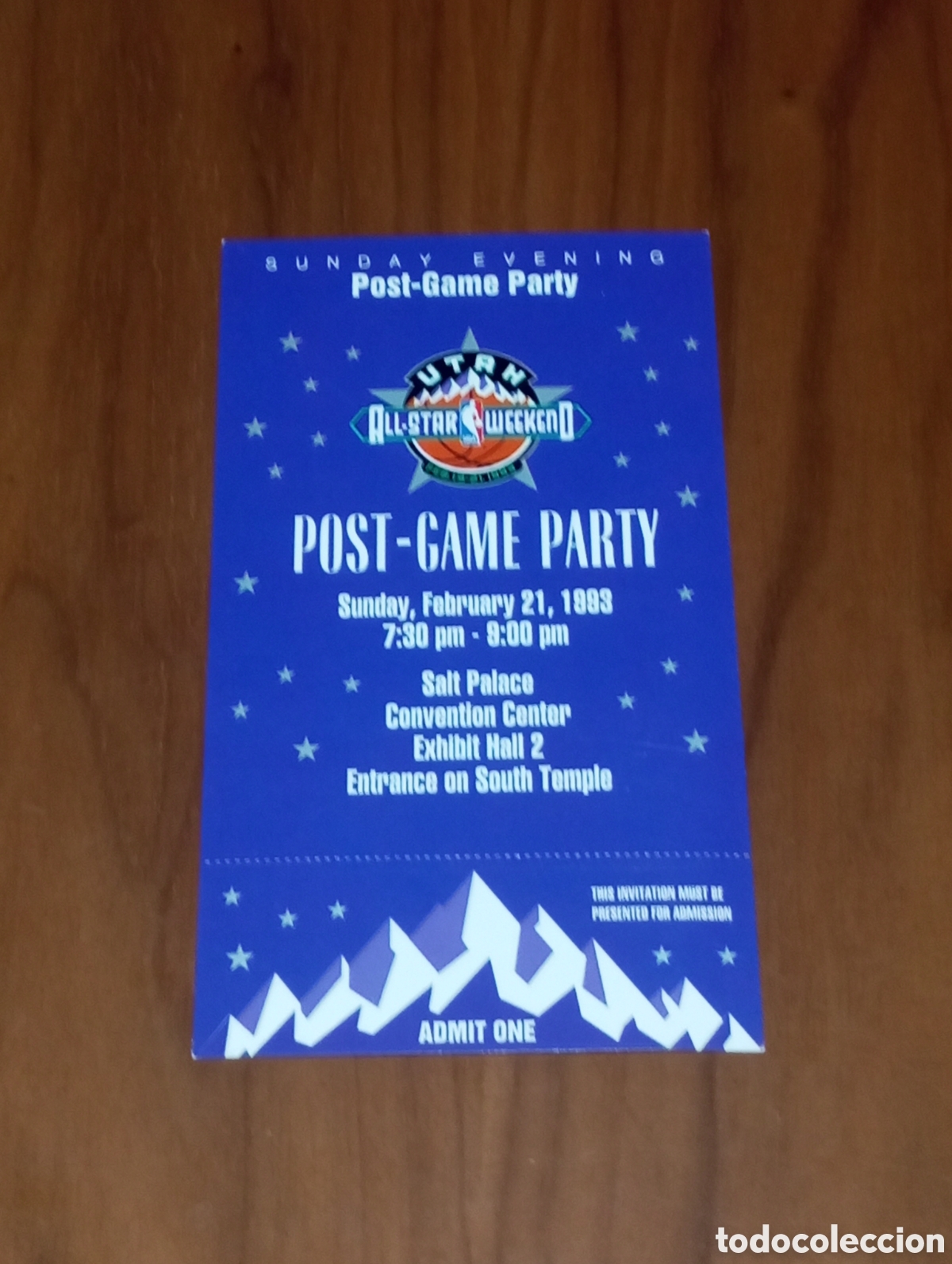 Coleccionismo deportivo: ENTRADA ENTERA NBA ALL STAR 1993 UTAH POST-GAME PARTY