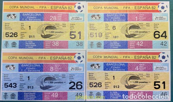 Coleccionismo deportivo: 4 ENTRADAS FUTBOL COPA DEL MUNDO - MUNDIAL 1982