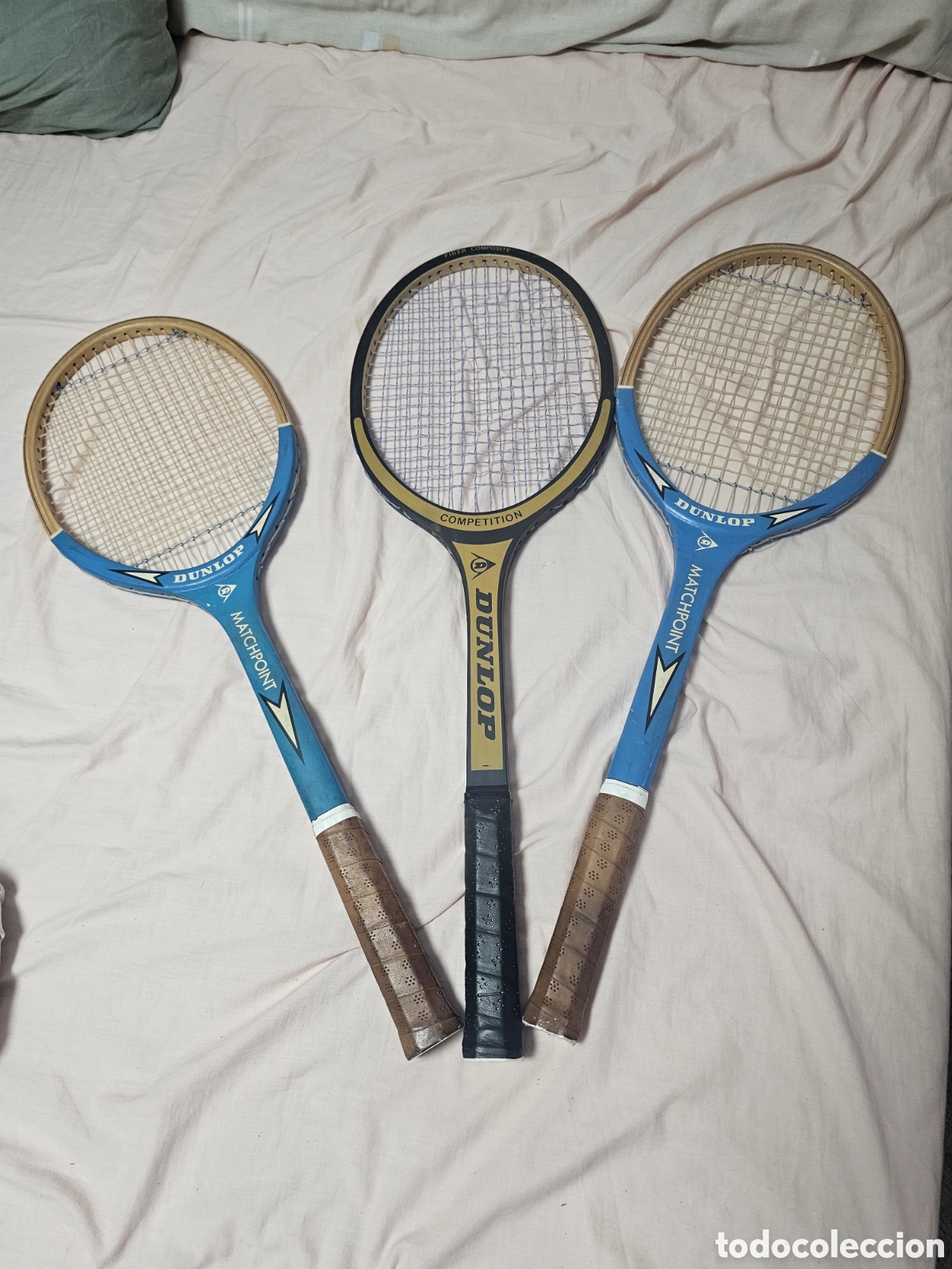 Coleccionismo deportivo: Lote de 3 Raquetas vintage Dunlop