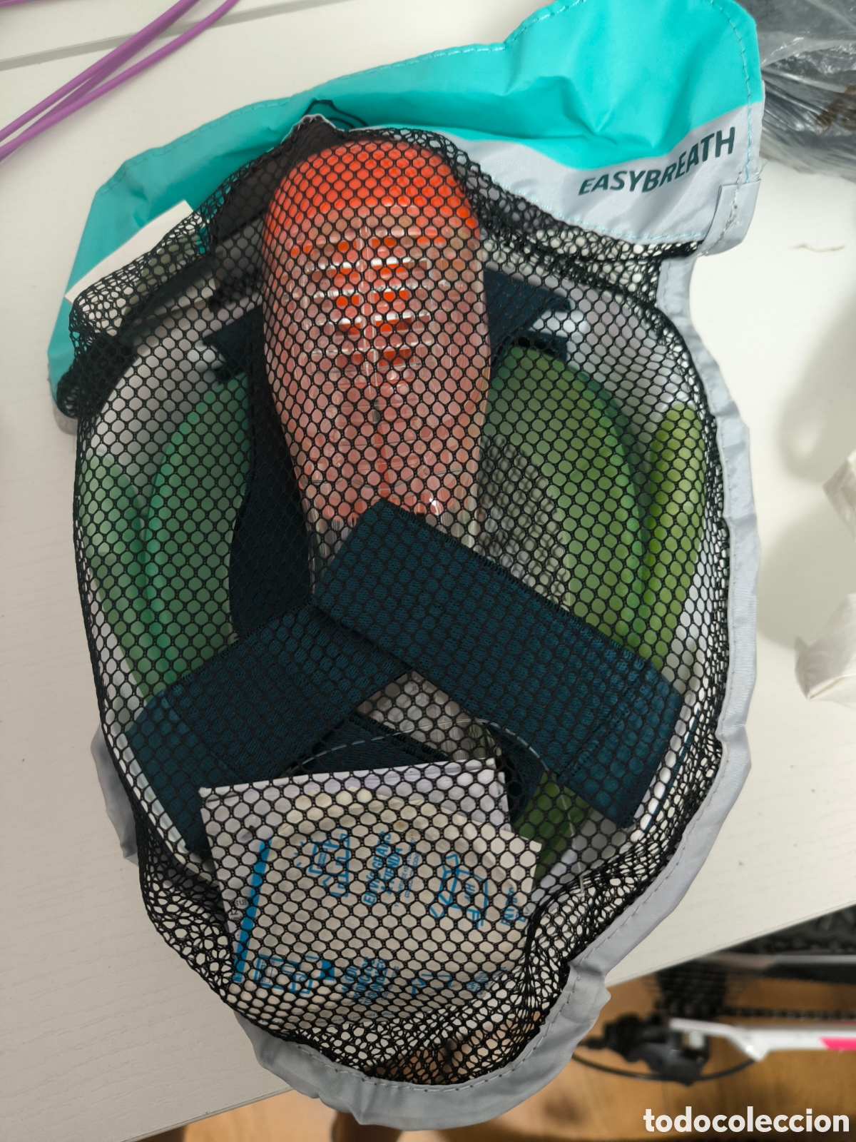 Coleccionismo deportivo: m&aacute;scara de snorkel de cara completa. - Foto 2