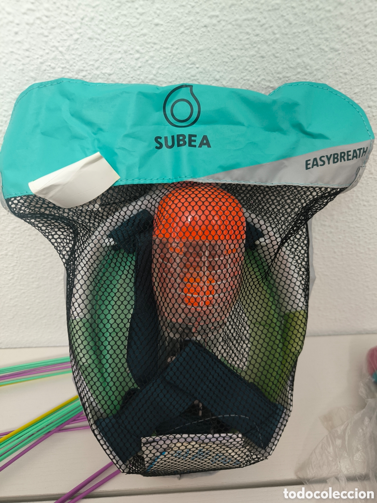 Coleccionismo deportivo: m&aacute;scara de snorkel de cara completa. - Foto 3