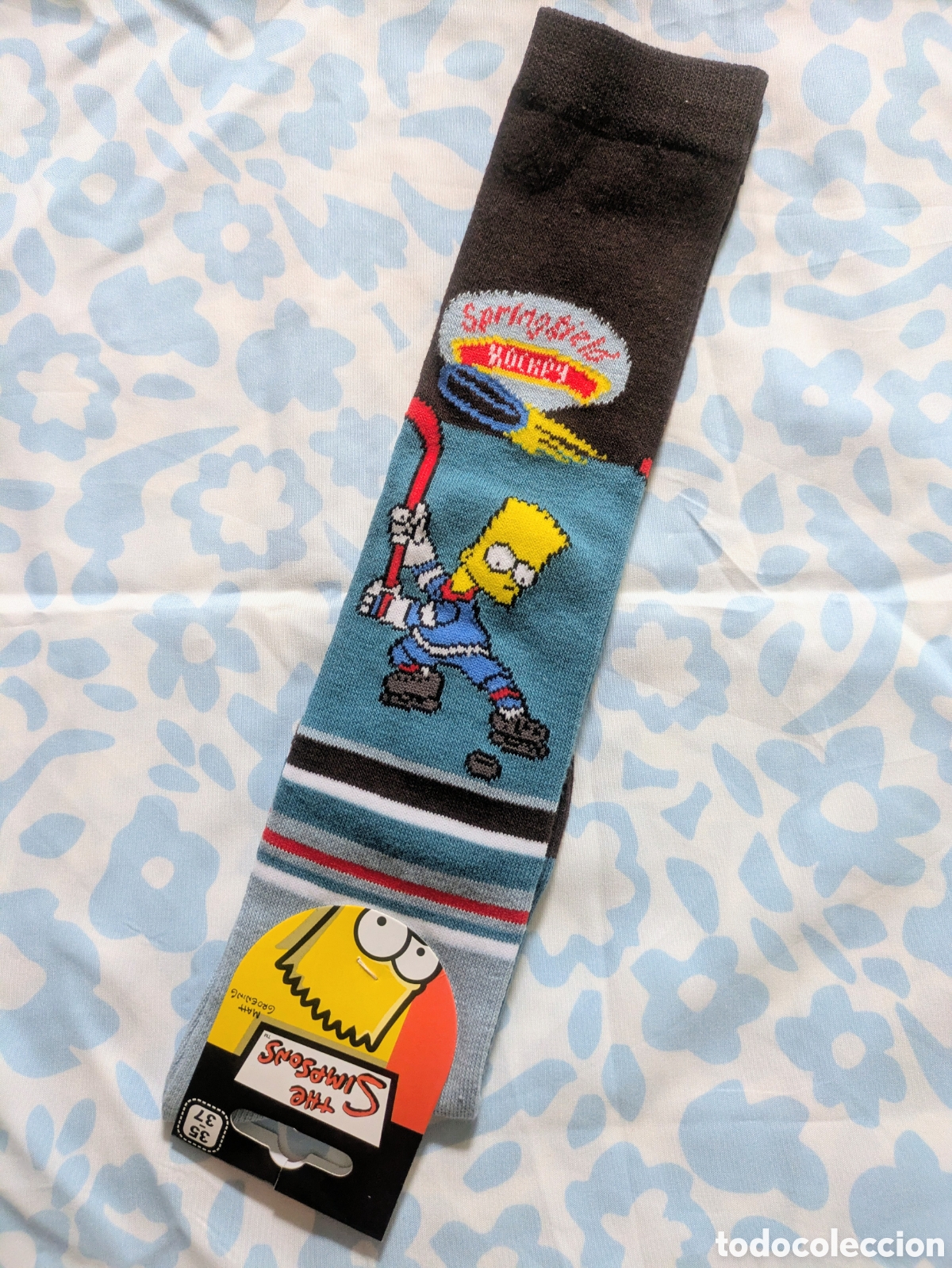Coleccionismo deportivo: Bart Simpson calcetines altos hockey 35-37