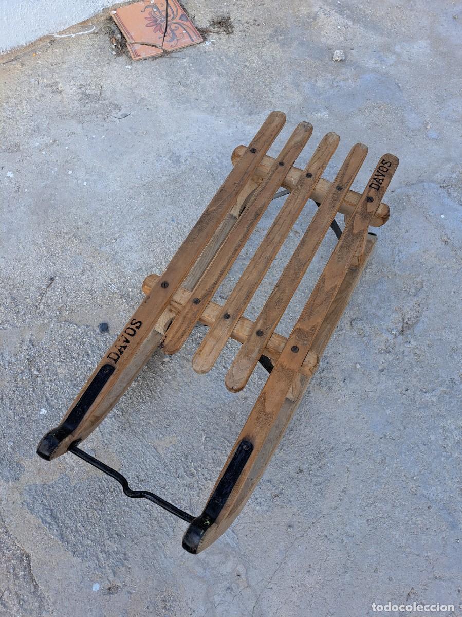 Coleccionismo deportivo: Trineo de madera Davos. - Foto 3