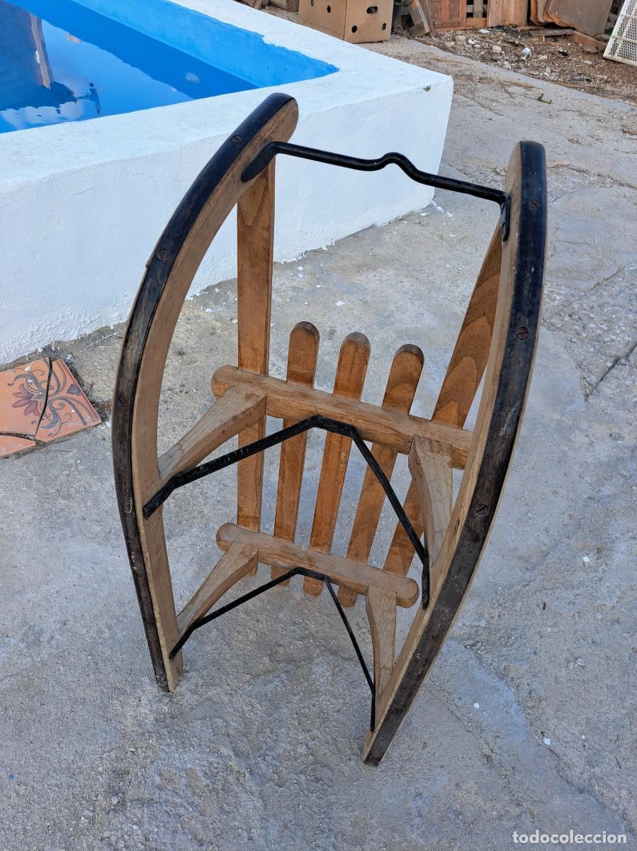 Coleccionismo deportivo: Trineo de madera Davos. - Foto 7